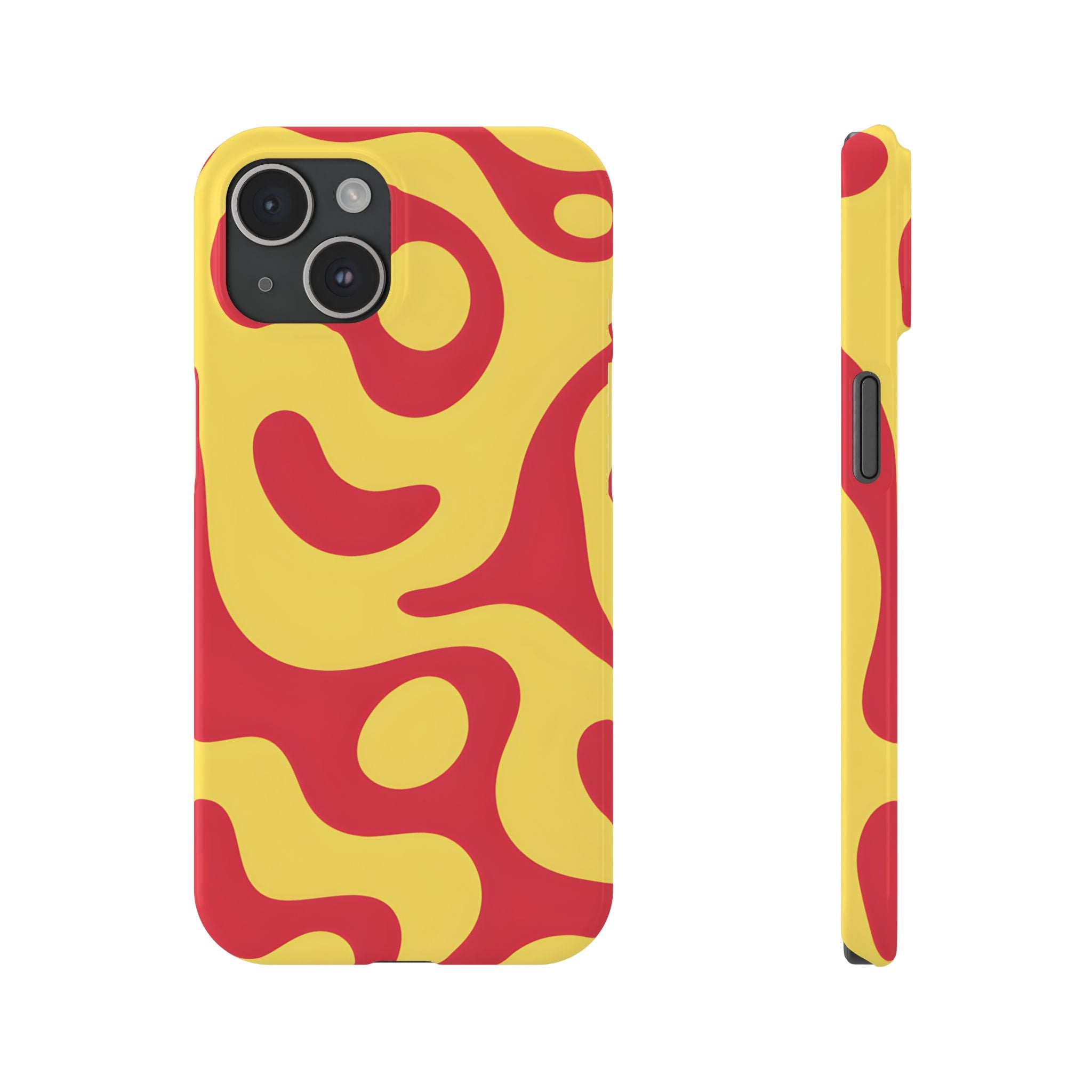 Orange Wavy Pattern Slim Phone Case for iPhone and Samsung Galaxy Series