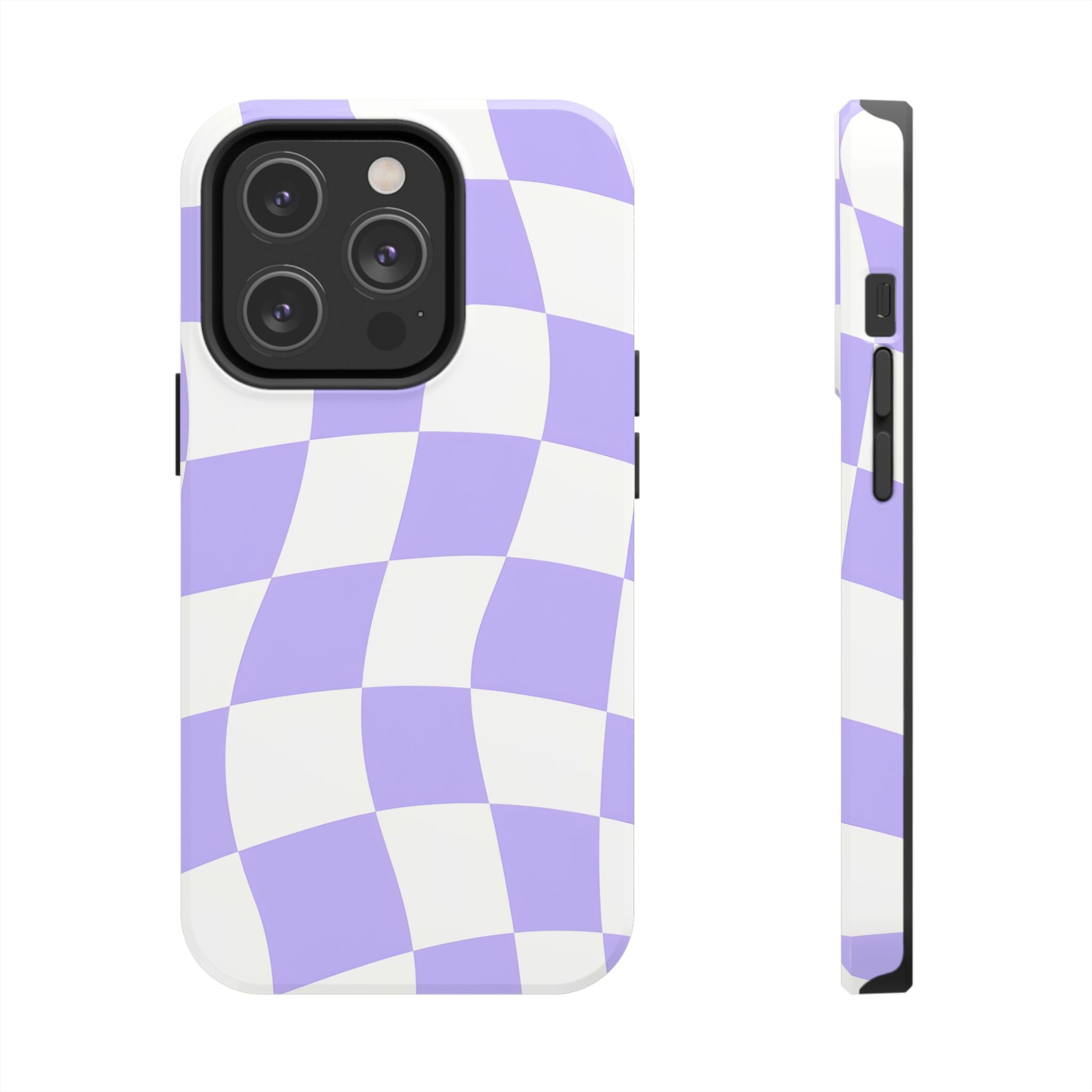 Purple Checkered Tough Phone Case for iPhone and Samsung Galaxy Series