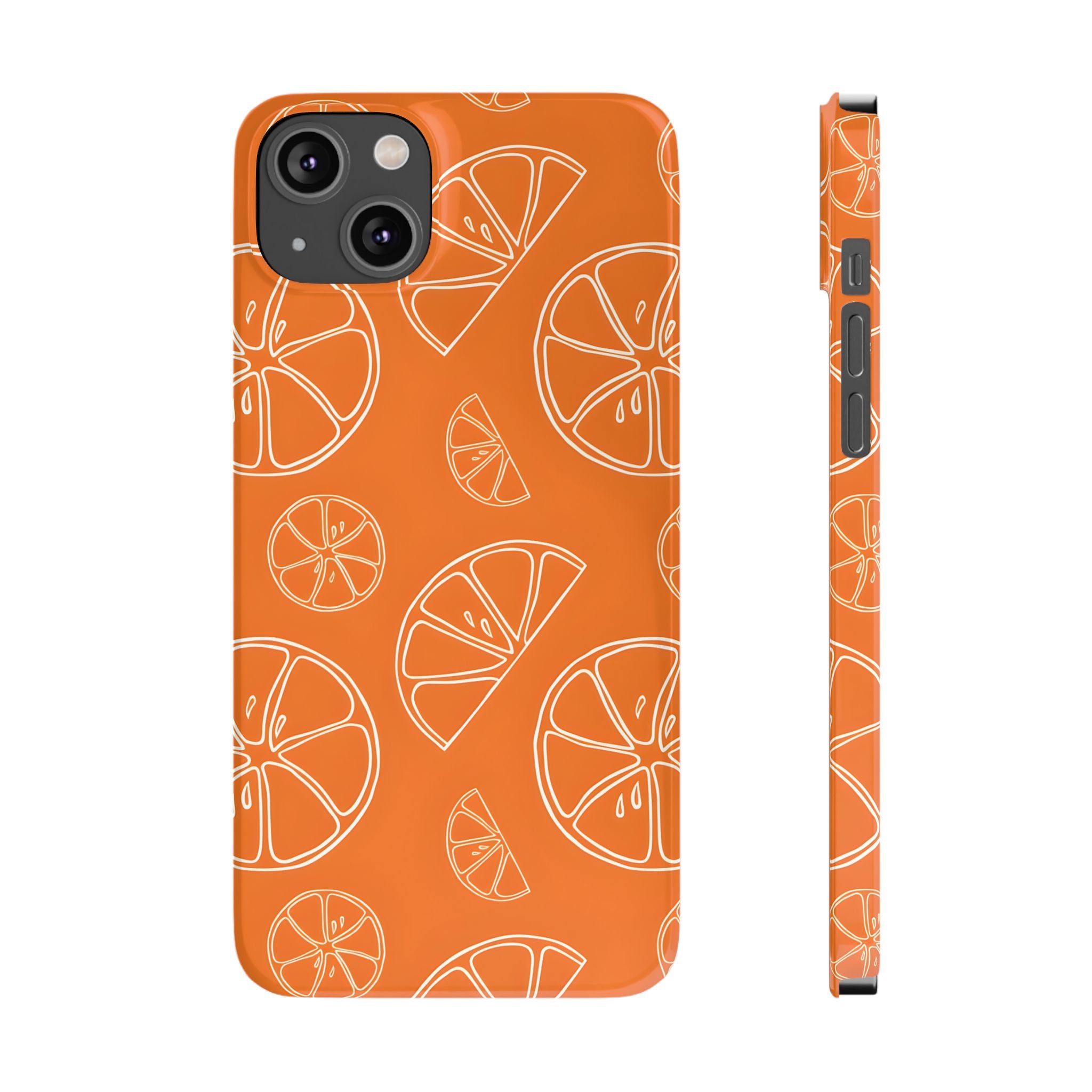 Citrus Orange Slices Slim Phone Case for iPhone