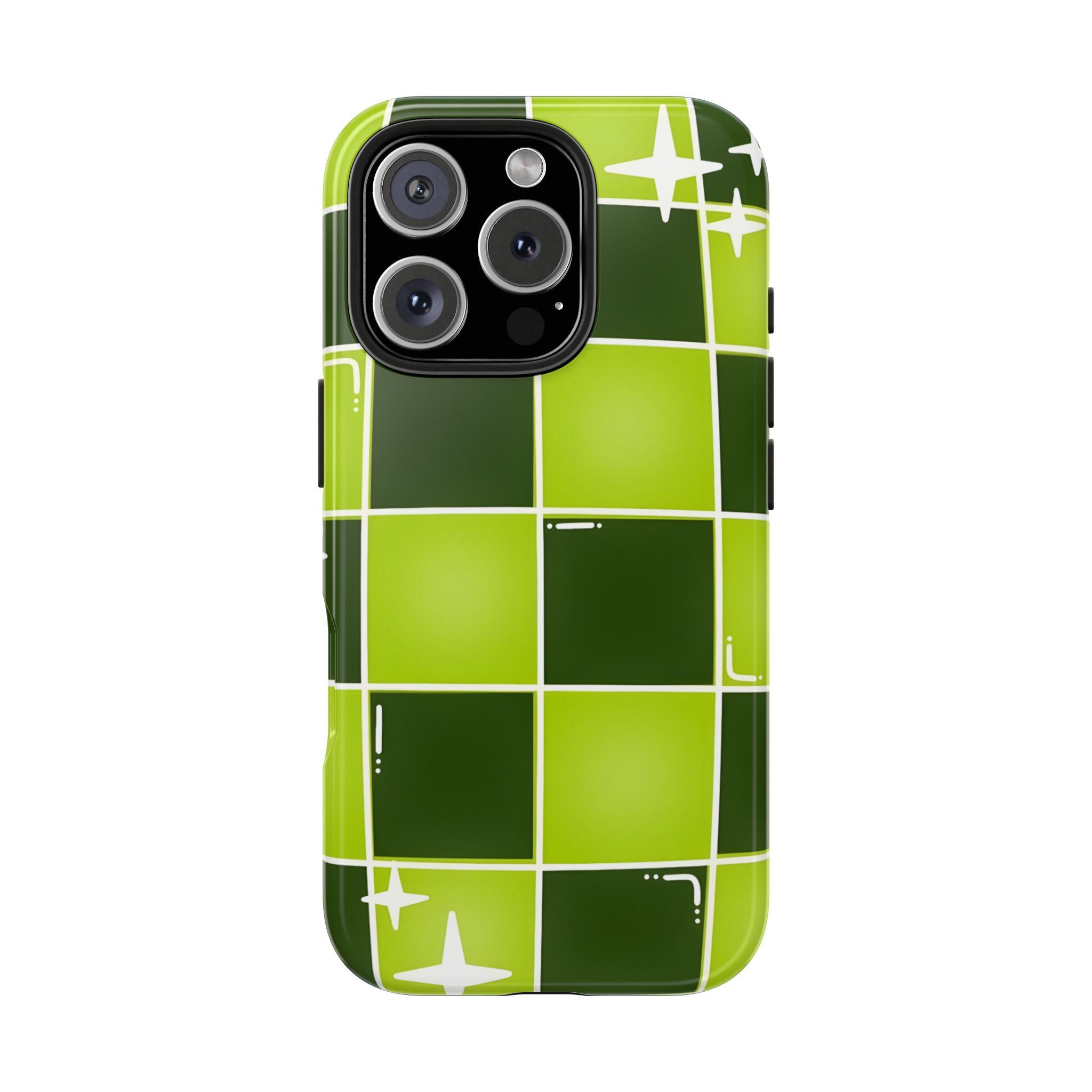Green Checkered Tough Phone Case for iPhone and Samsung Galaxy Series