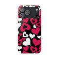 Pink and White Hearts Slim Phone Case for iPhone