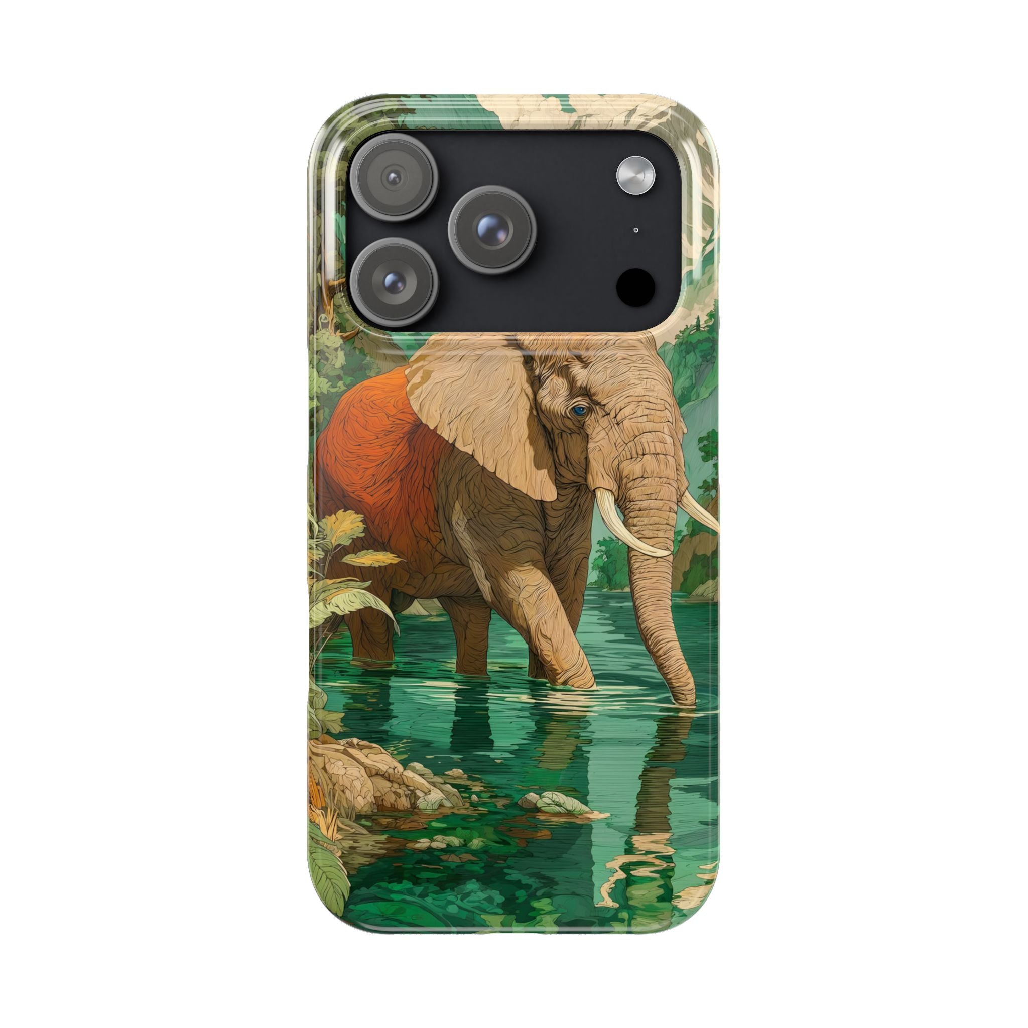 Elephant Animal Motif Slim Phone Case for iPhone