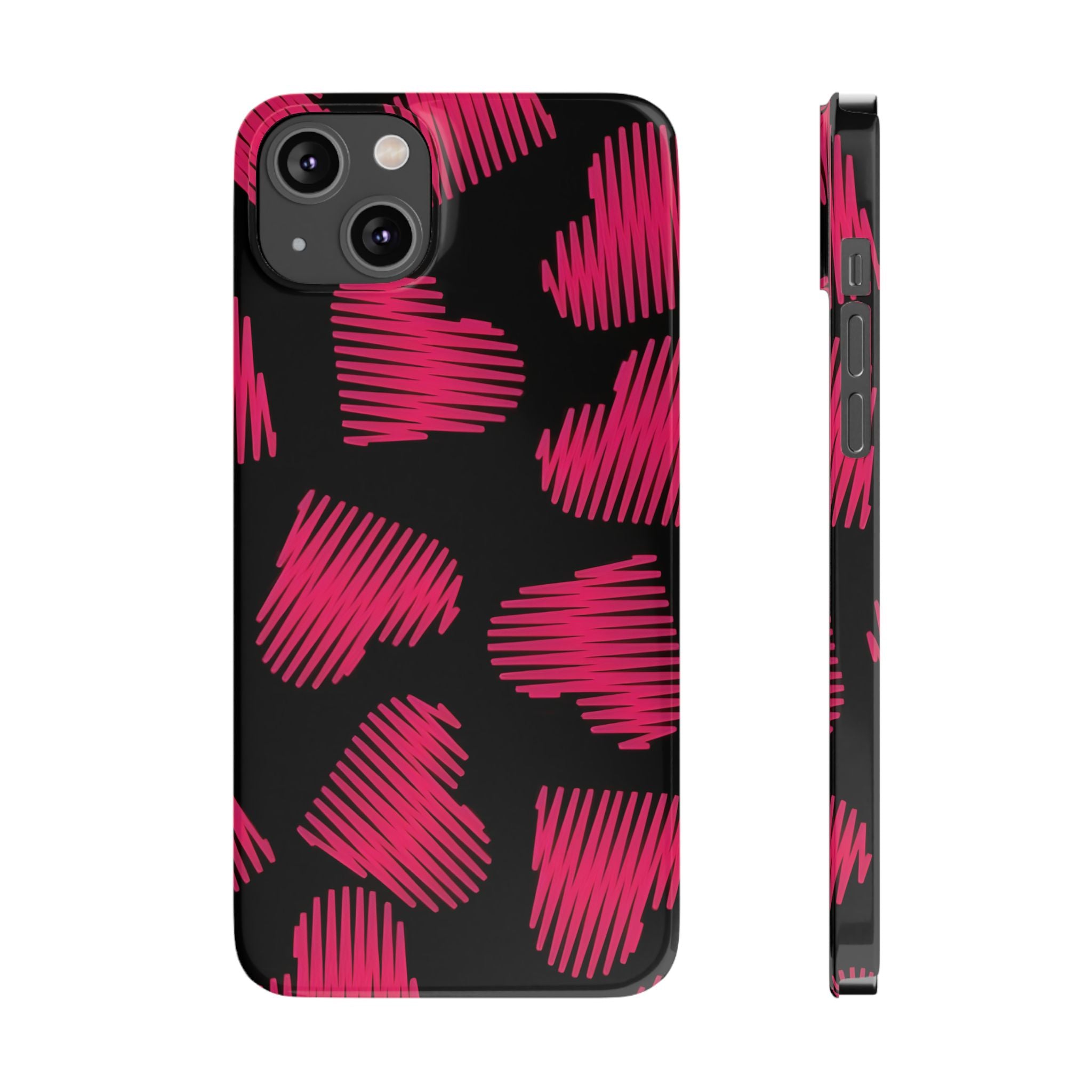 Red Black Heart Phone Case for iPhone