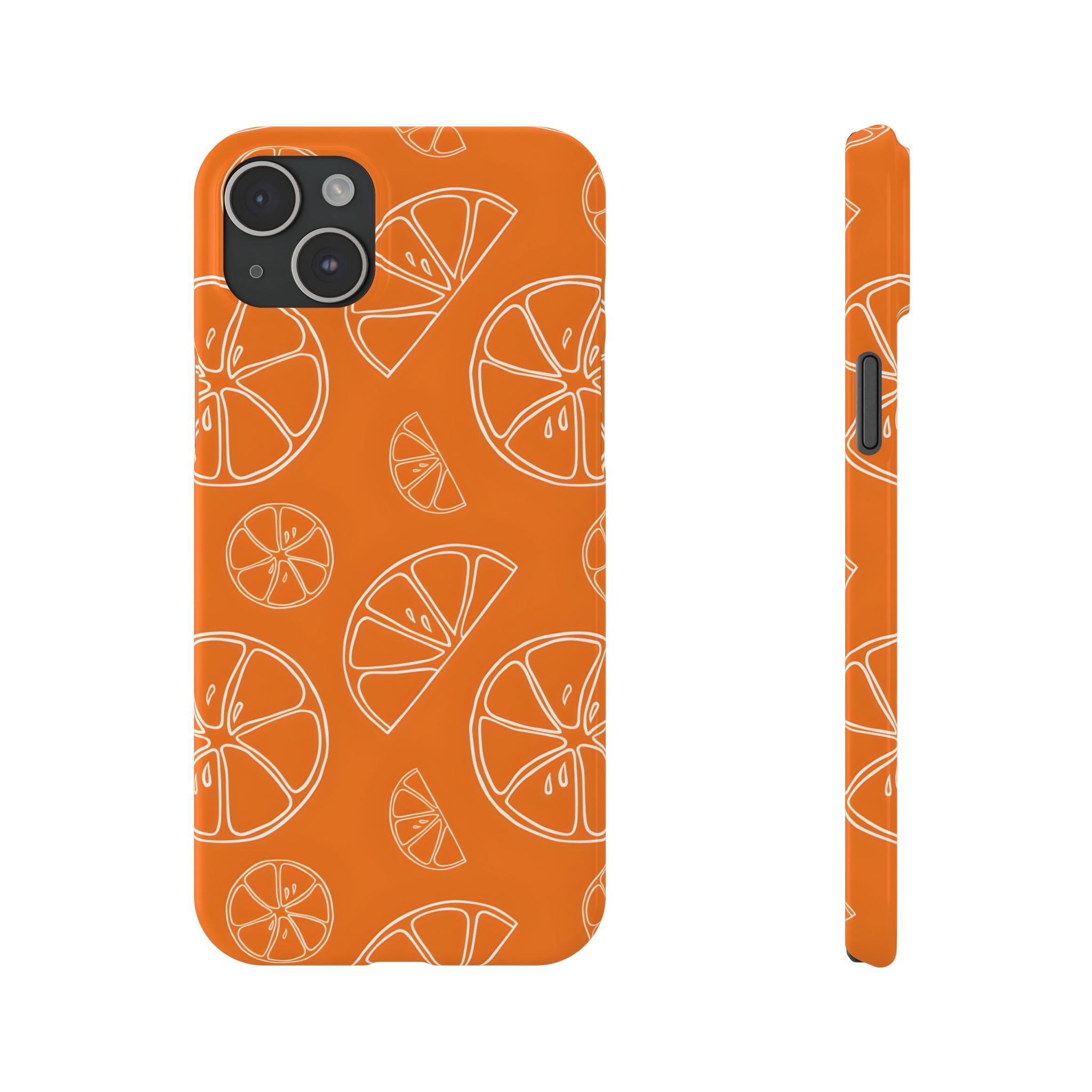 Citrus Orange Slices Slim Phone Case for iPhone