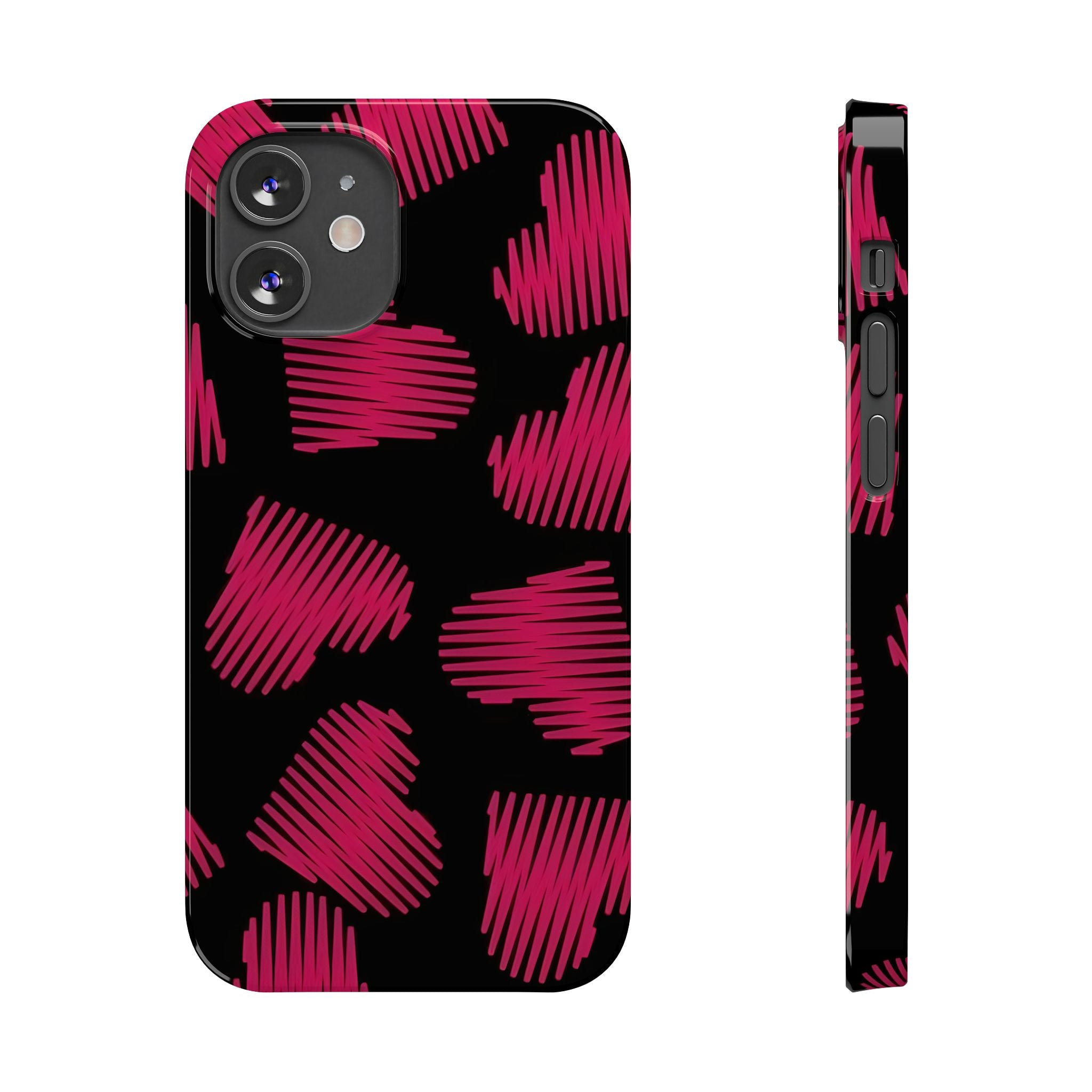 Red Black Heart Phone Case for iPhone