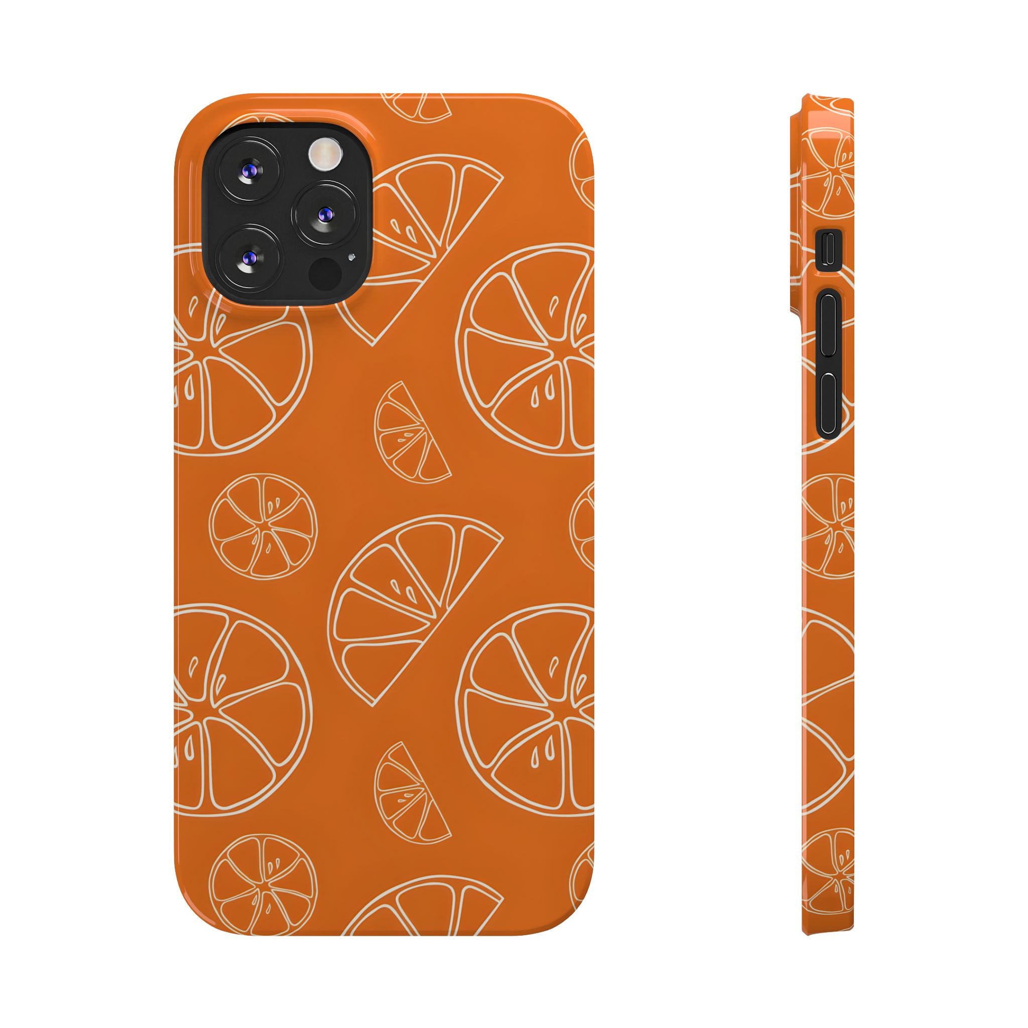 Citrus Orange Slices Slim Phone Case for iPhone