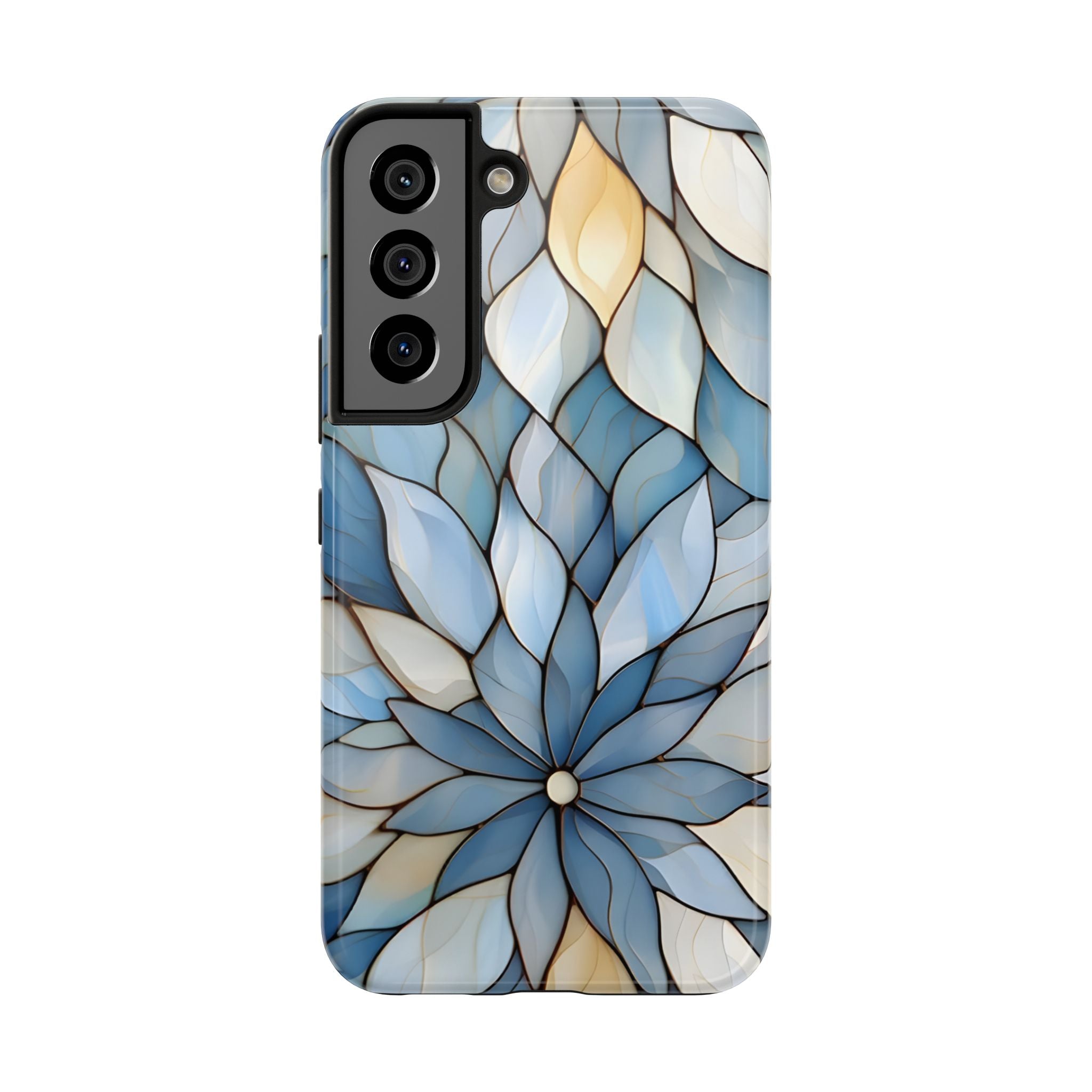 Blue Stained Glass Inspired Phone Case for iPhone and Samsung Galaxy Series