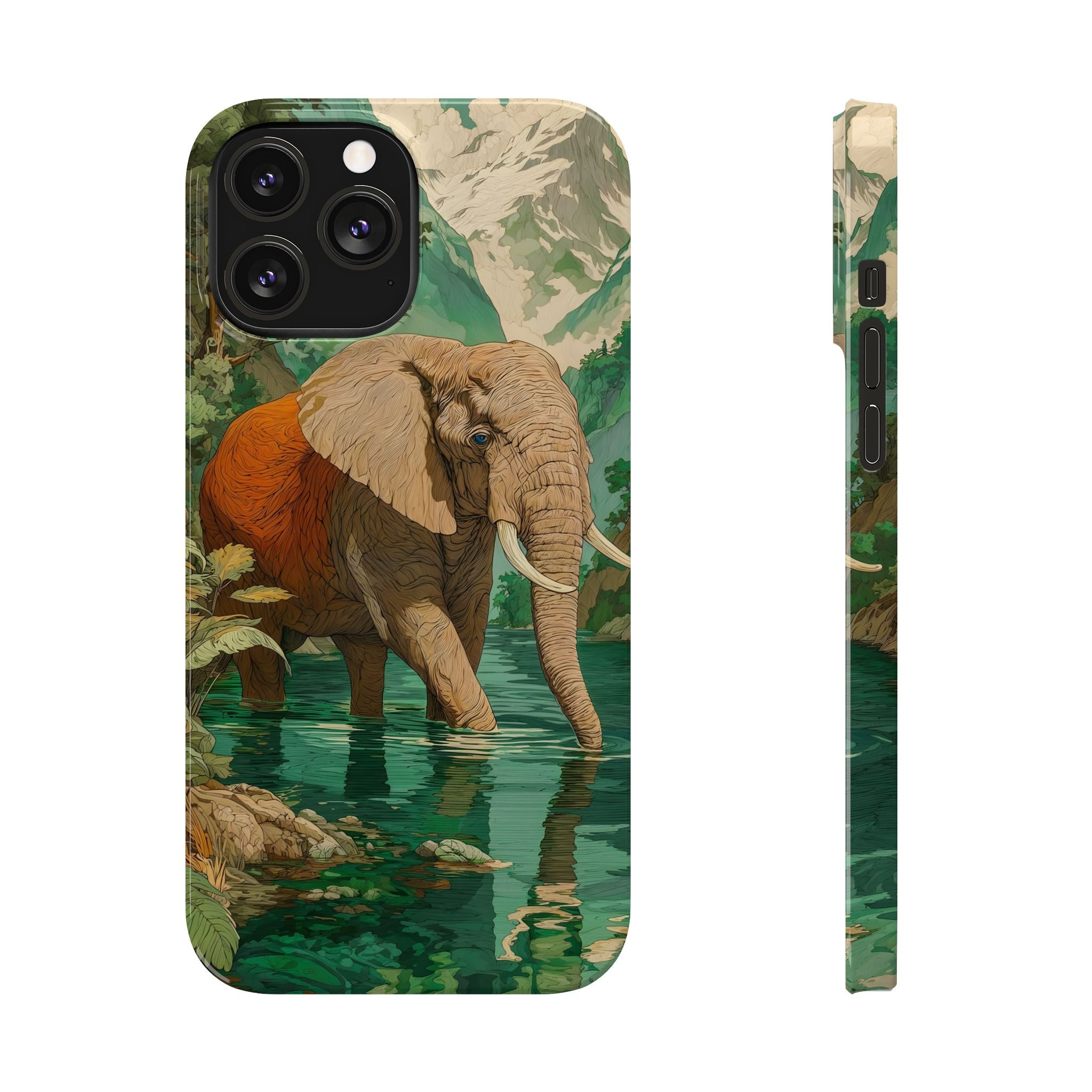 Elephant Animal Motif Slim Phone Case for iPhone
