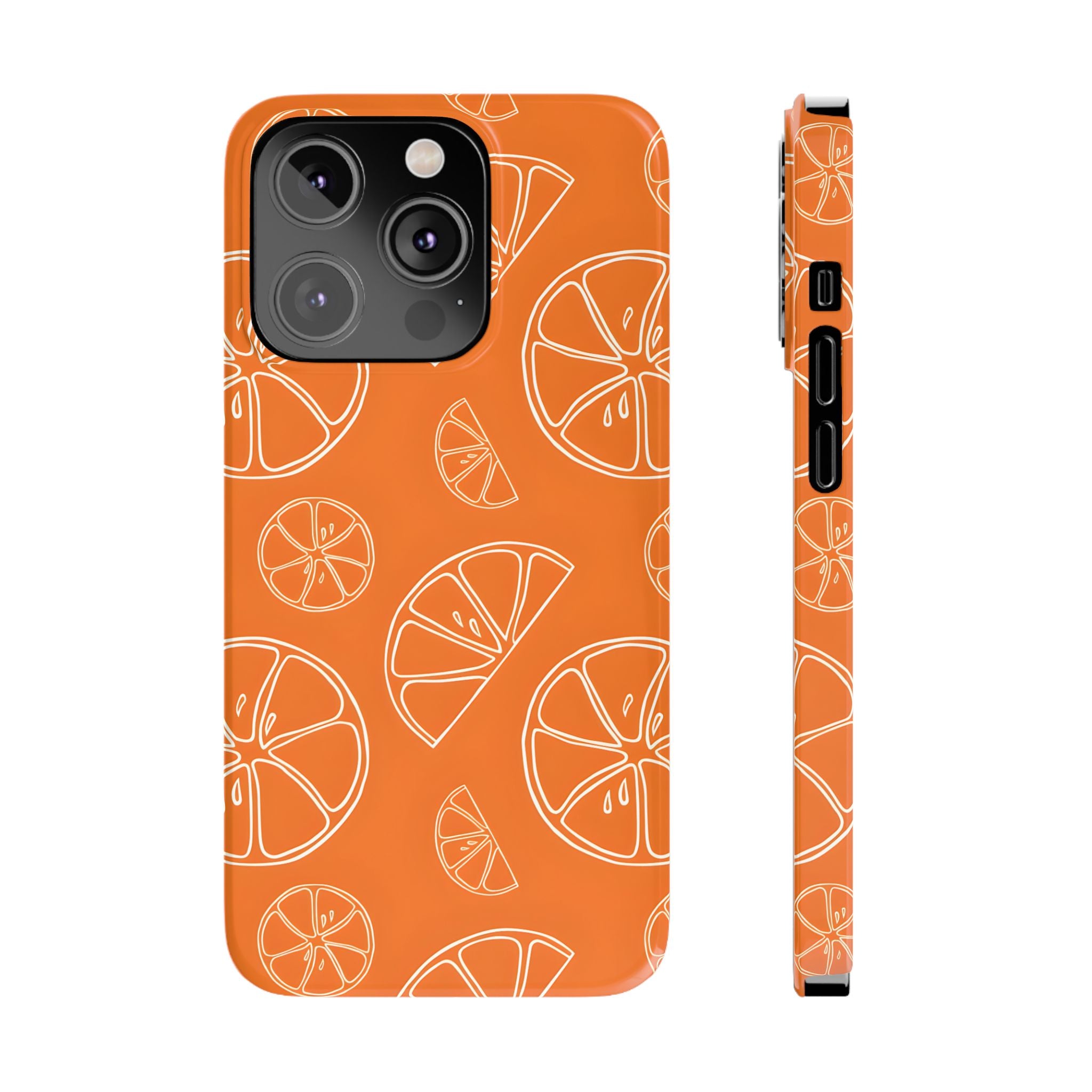 Citrus Orange Slices Slim Phone Case for iPhone