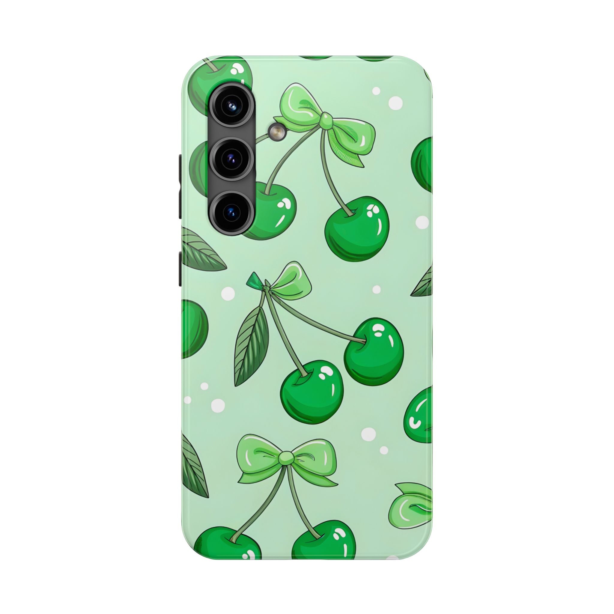 Green Cherry Phone Case for iPhone and Samsung Galaxy Series