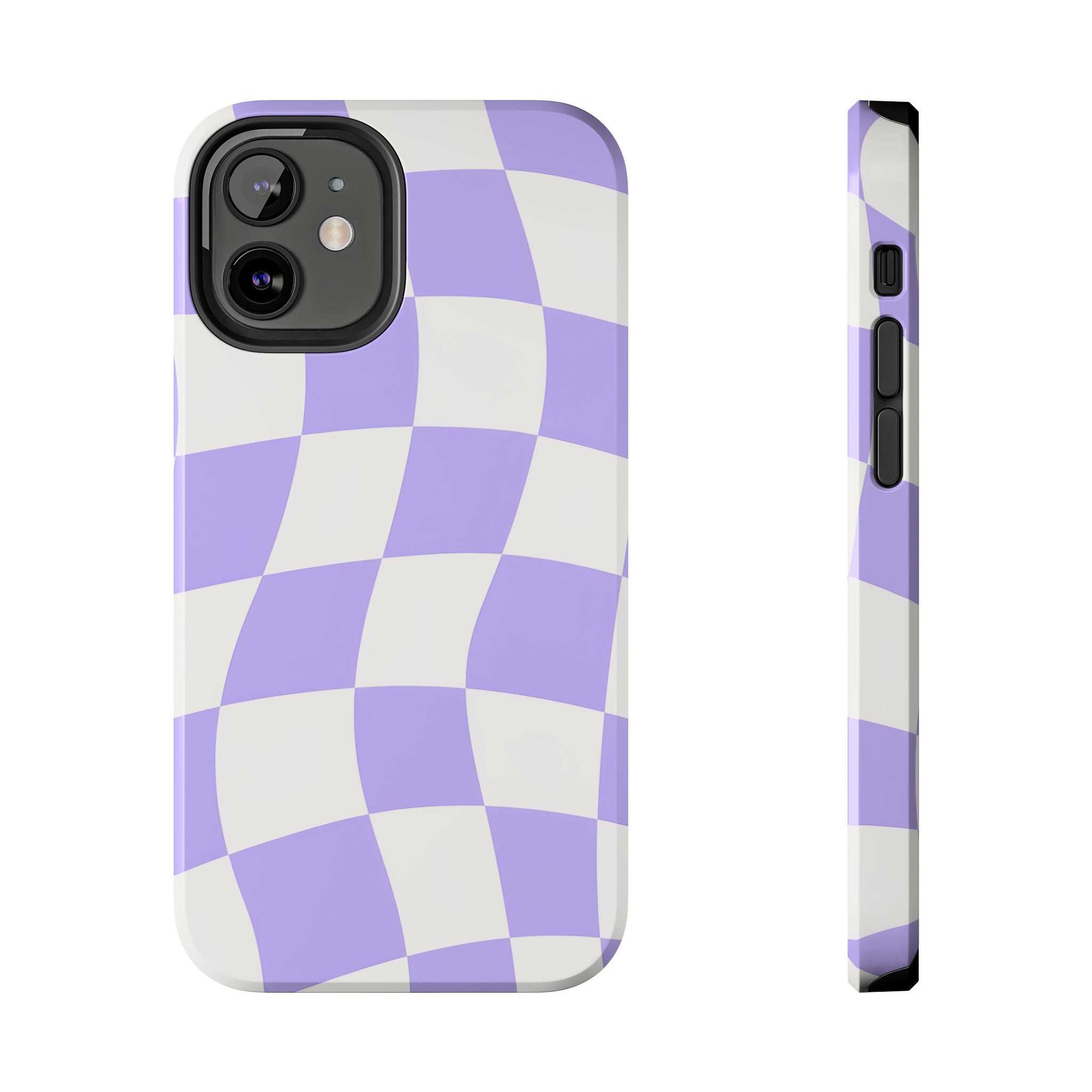 Purple Checkered Tough Phone Case for iPhone and Samsung Galaxy Series