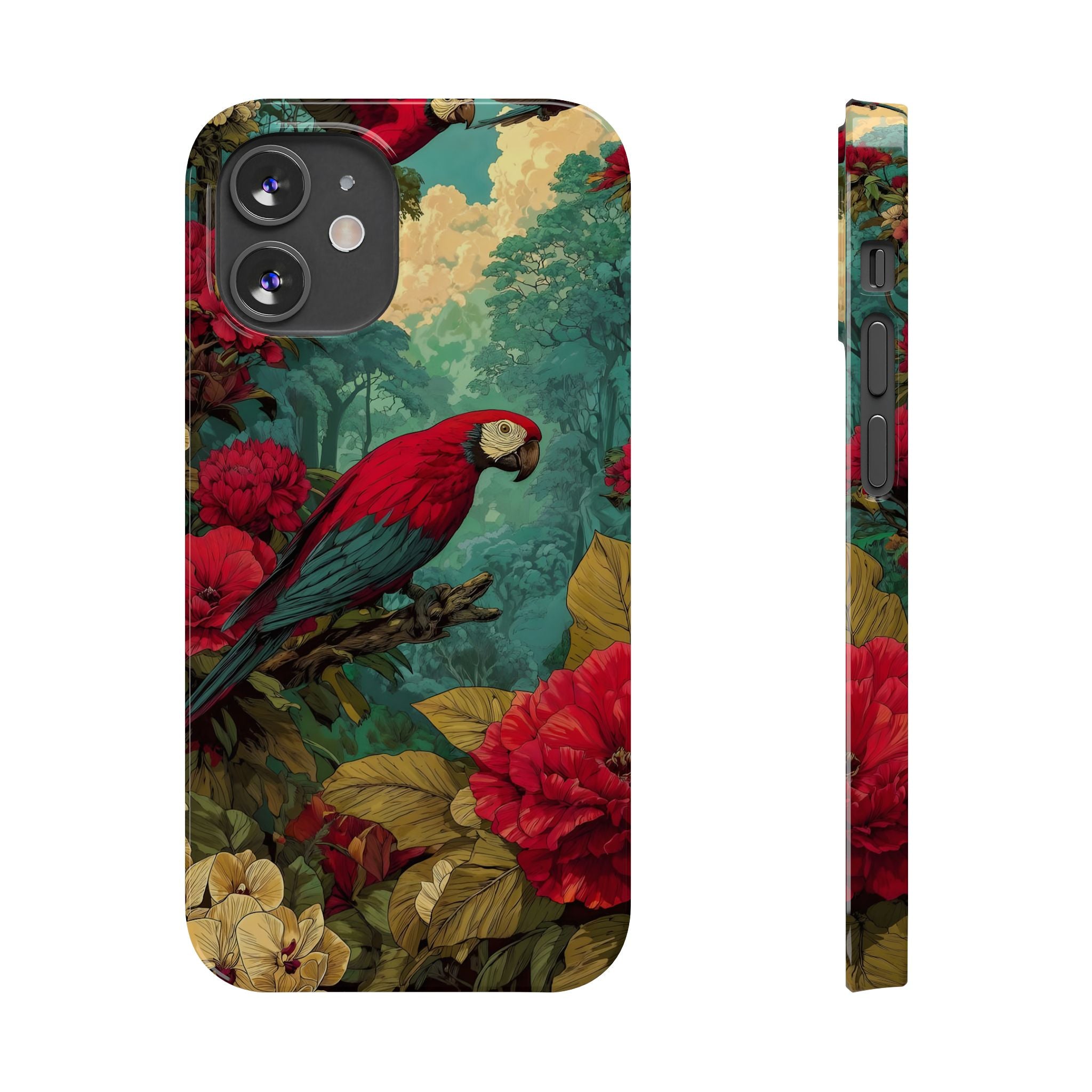 Parrot Bird Animal Motif Slim Phone Case for iPhone