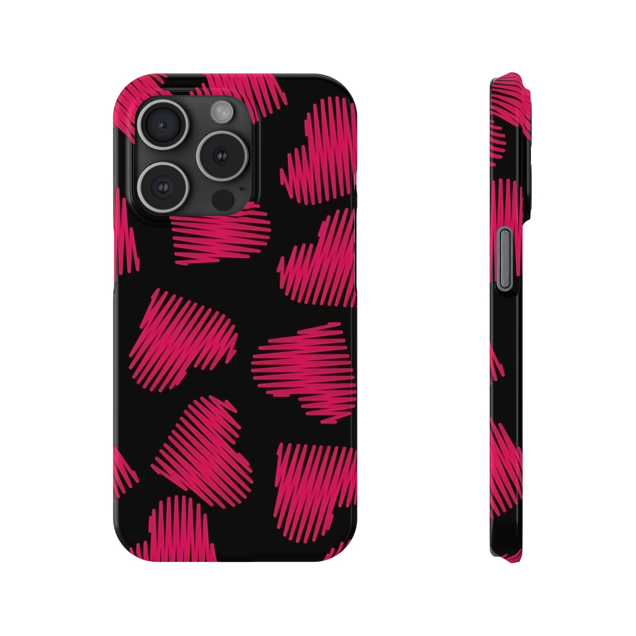 Red Black Heart Phone Case for iPhone