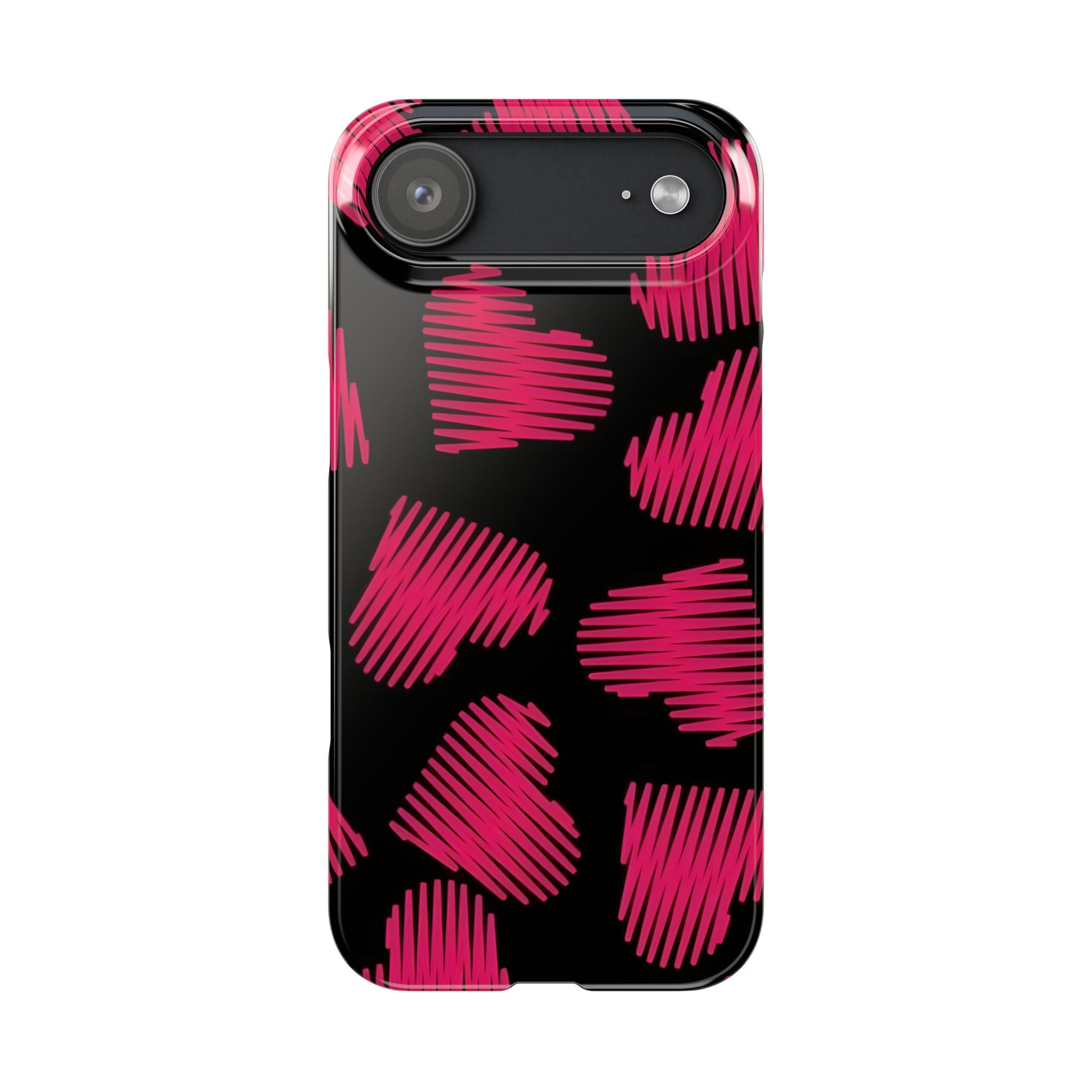 Red Black Heart Phone Case for iPhone