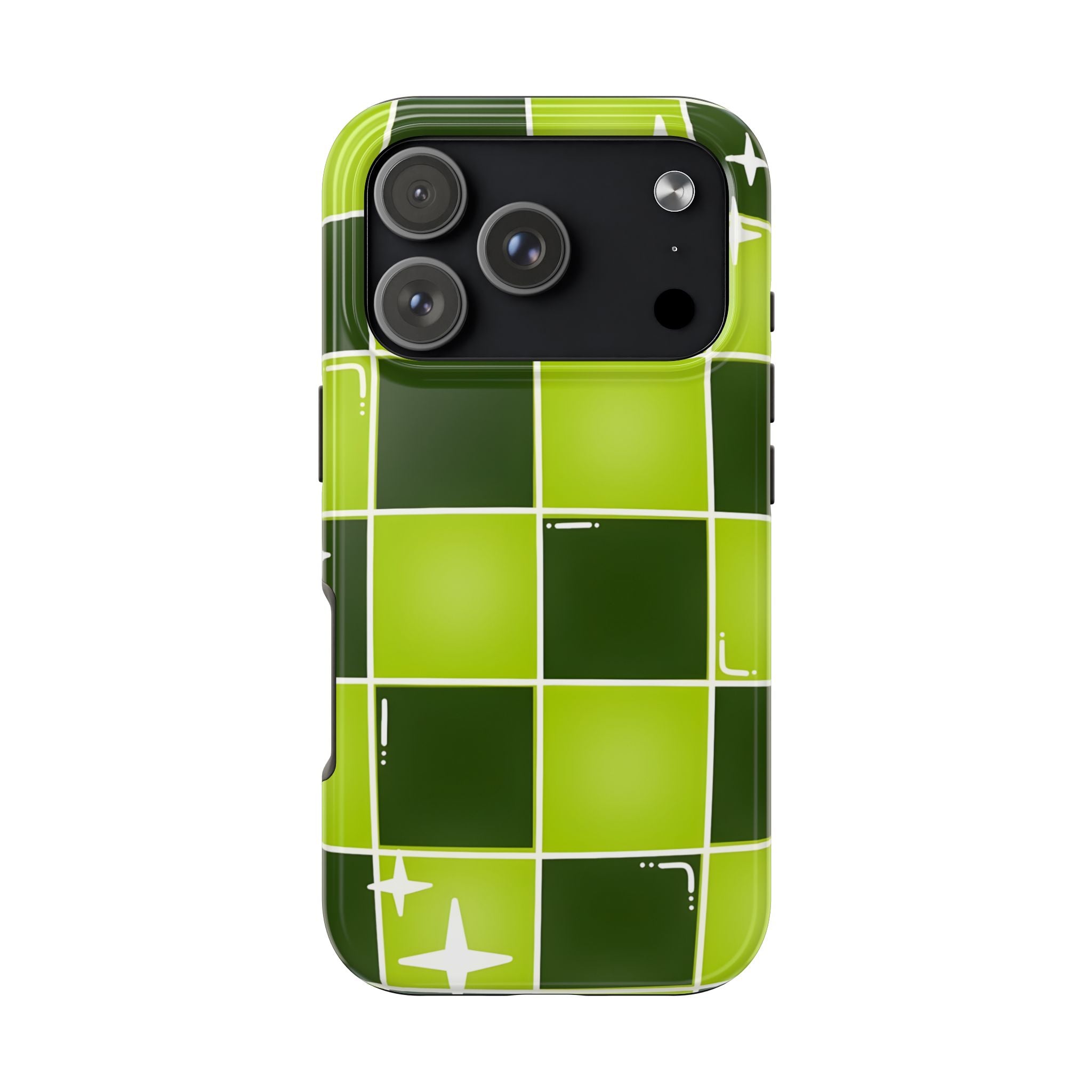 Green Checkered Tough Phone Case for iPhone and Samsung Galaxy Series