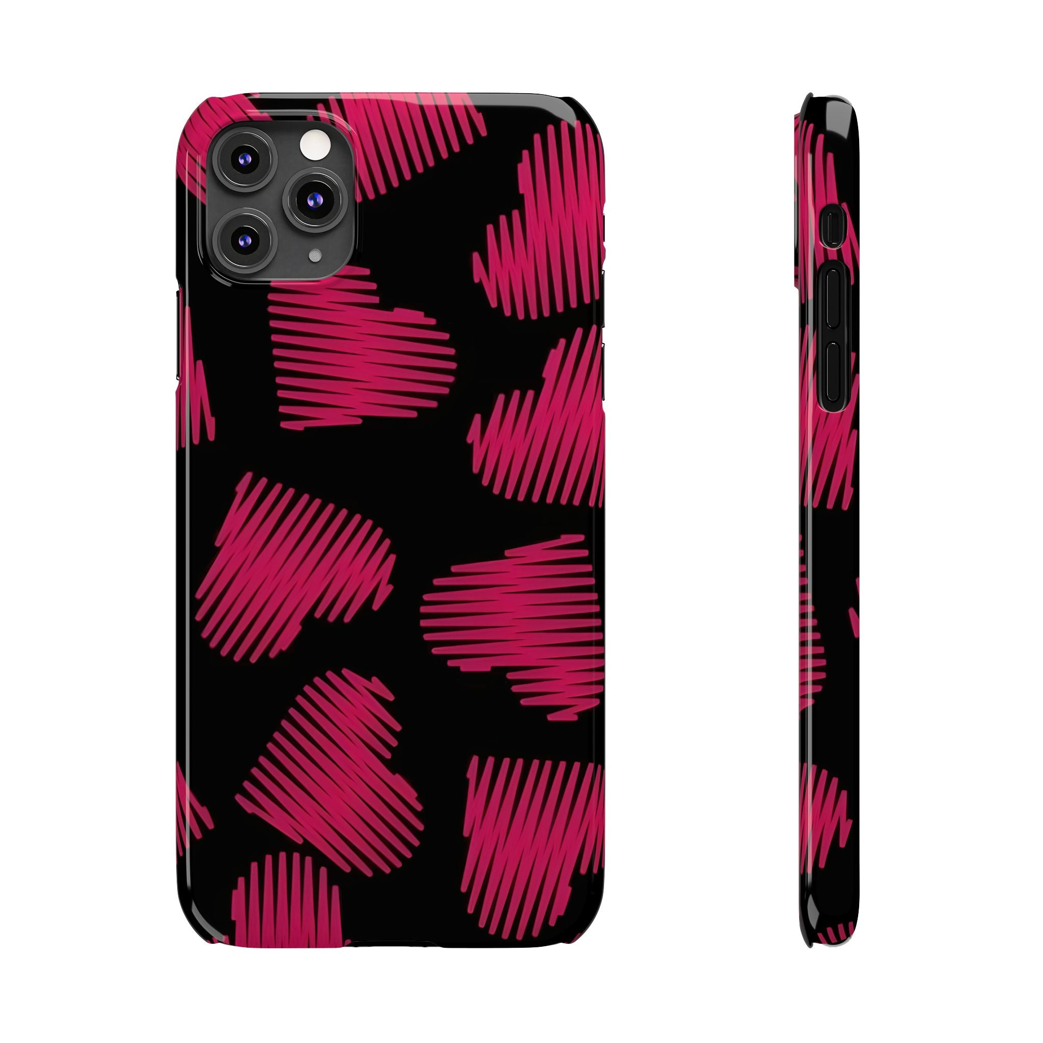 Red Black Heart Phone Case for iPhone