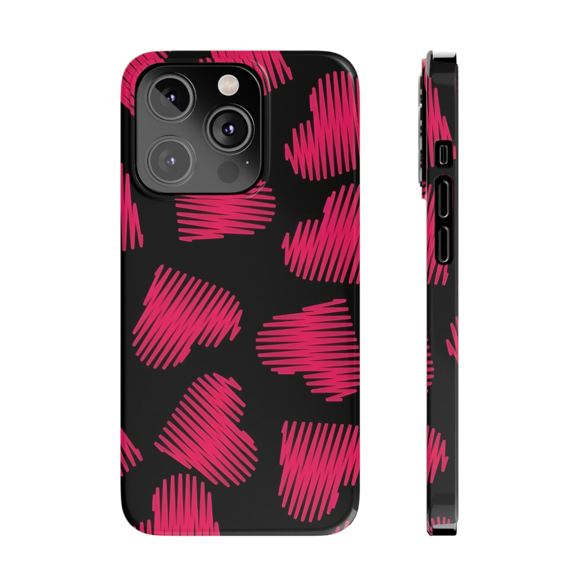 Red Black Heart Phone Case for iPhone