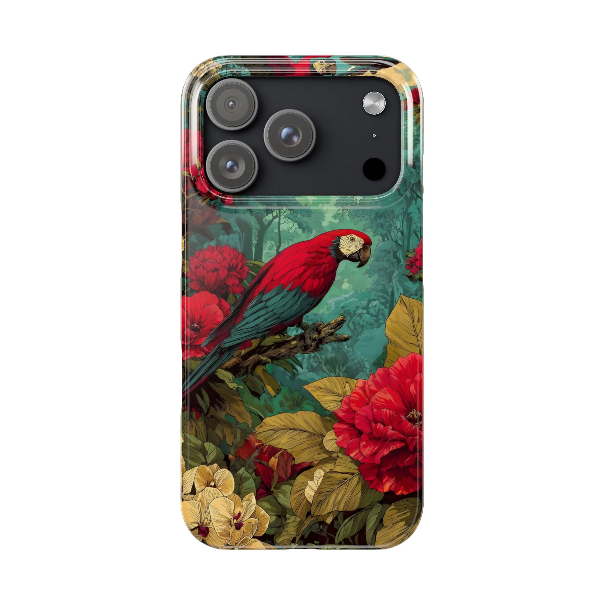 Parrot Bird Animal Motif Slim Phone Case for iPhone