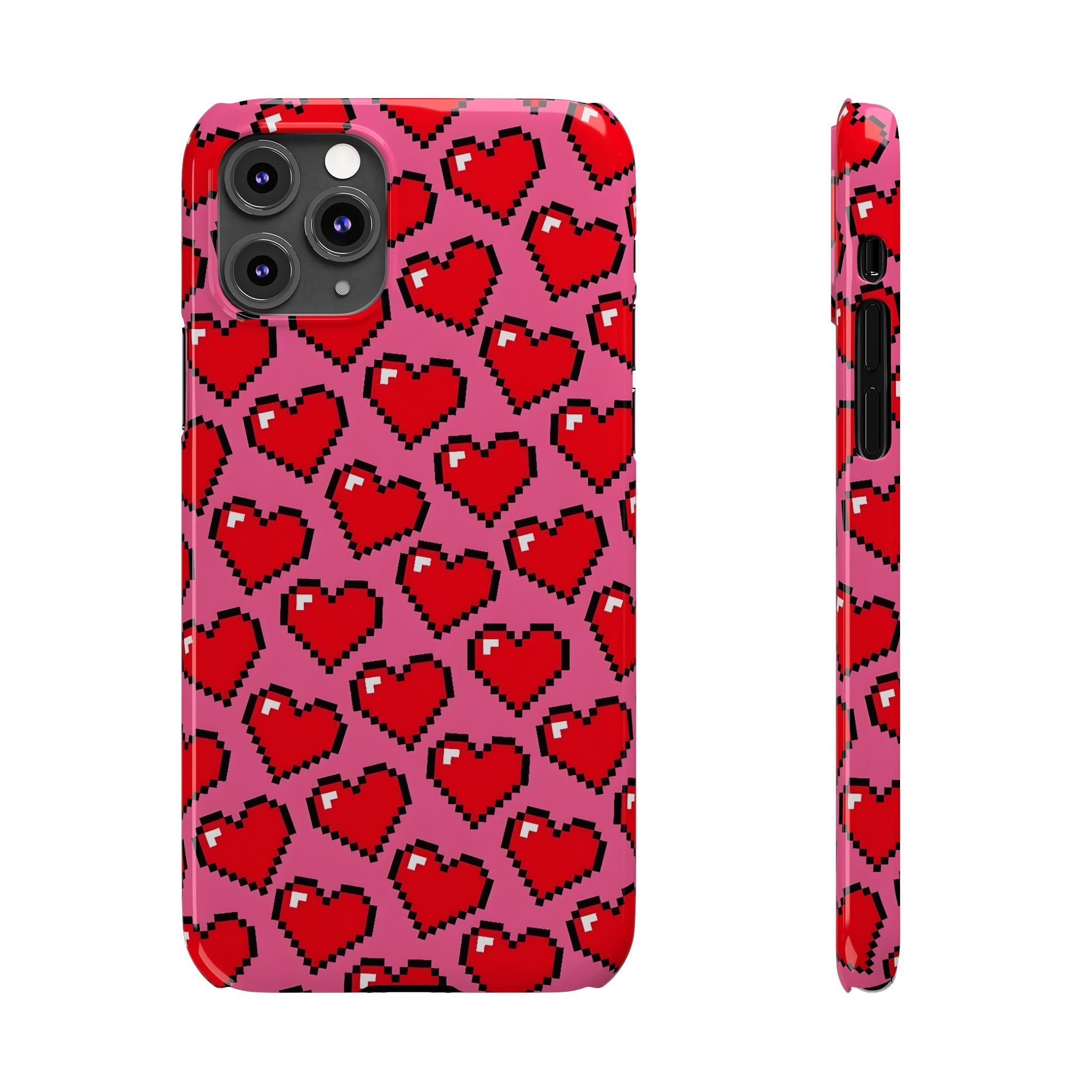 Pixel Hearts Slim Phone Case for iPhone