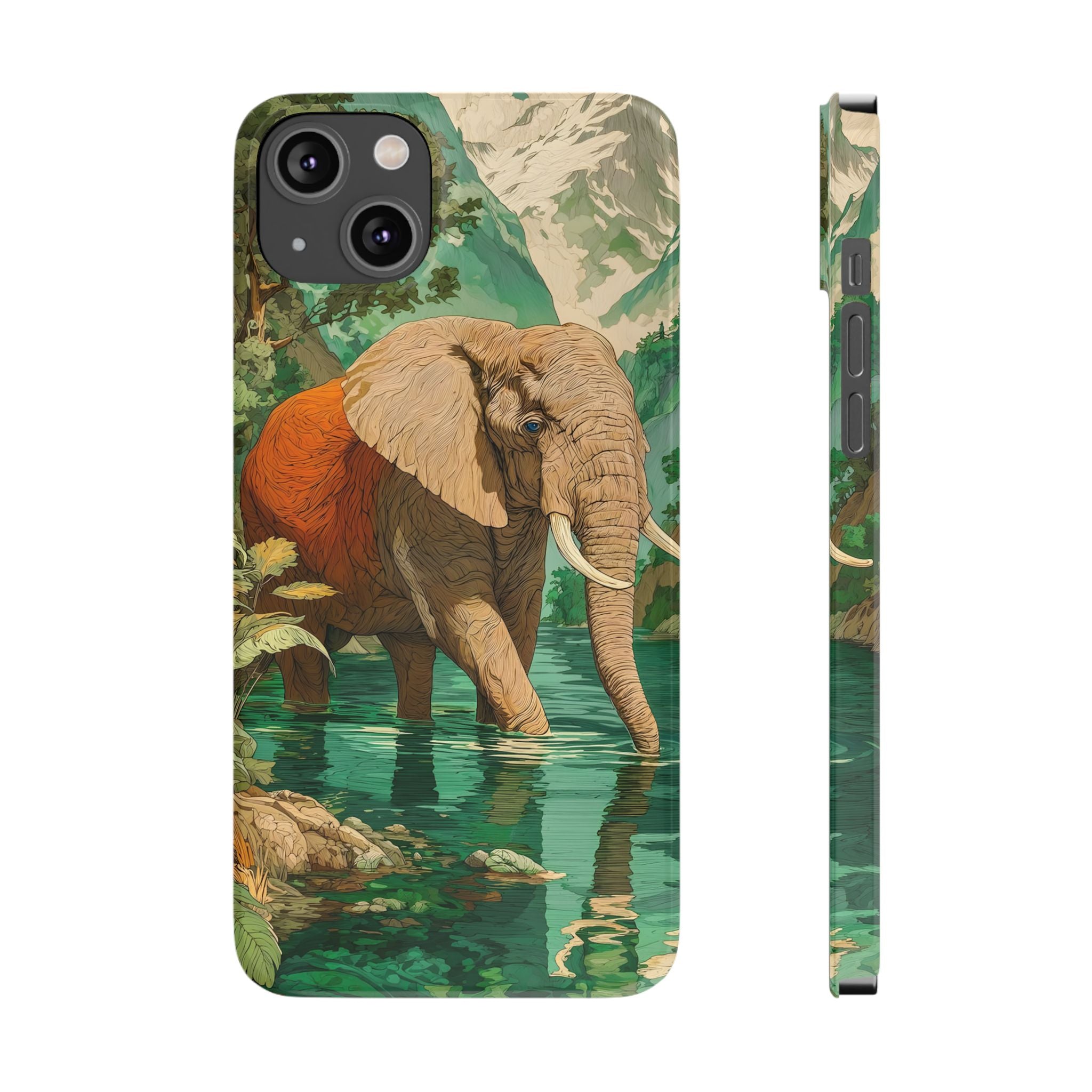 Elephant Animal Motif Slim Phone Case for iPhone