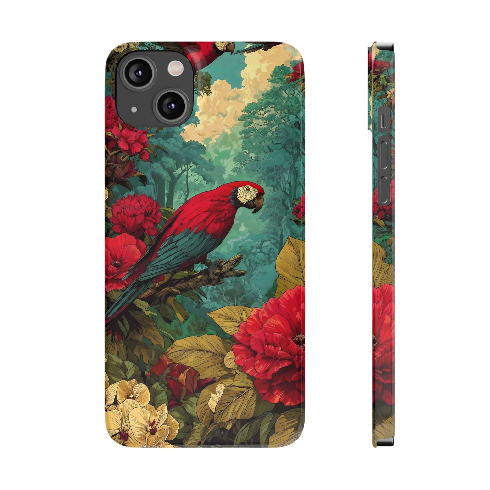 Parrot Bird Animal Motif Slim Phone Case for iPhone