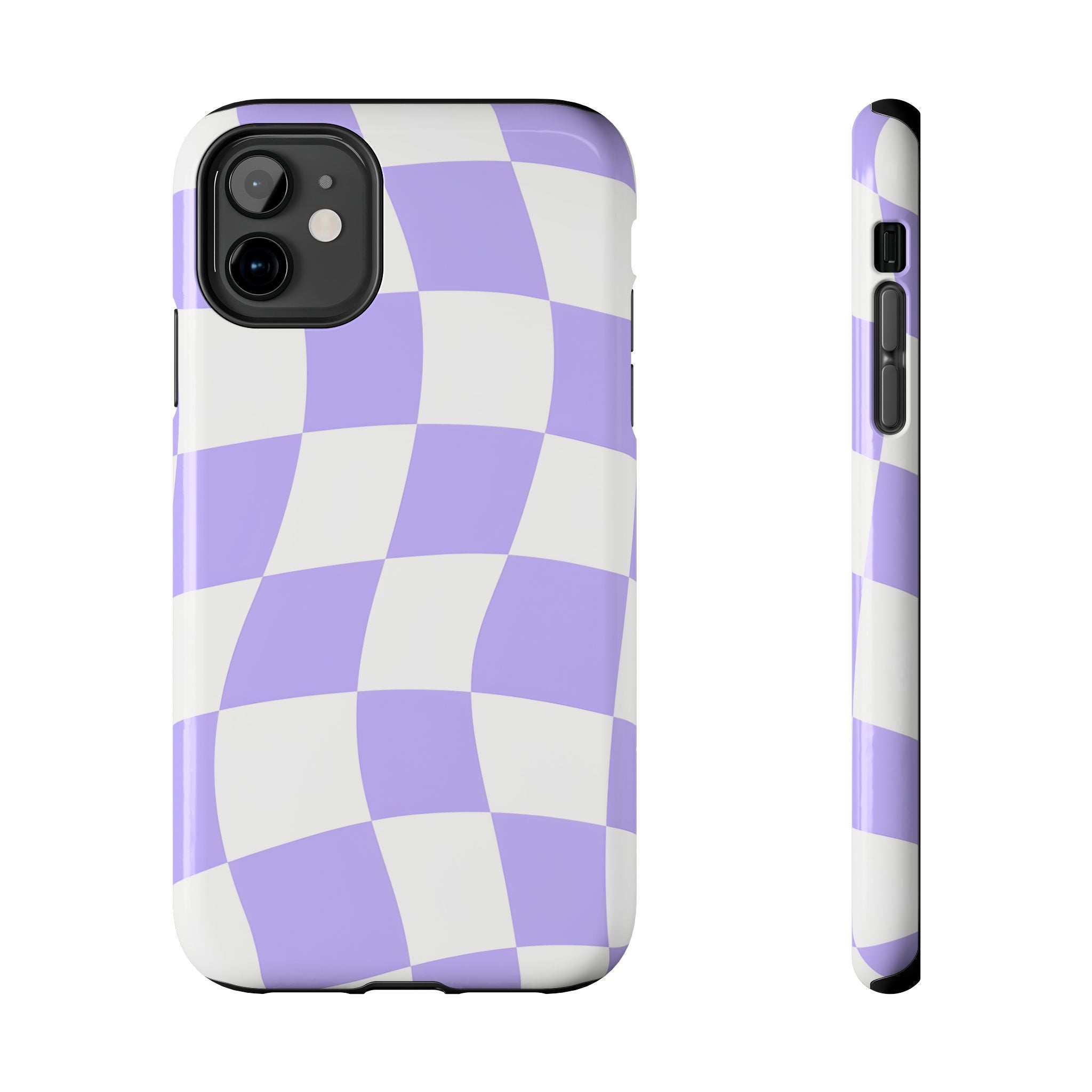 Purple Checkered Tough Phone Case for iPhone and Samsung Galaxy Series