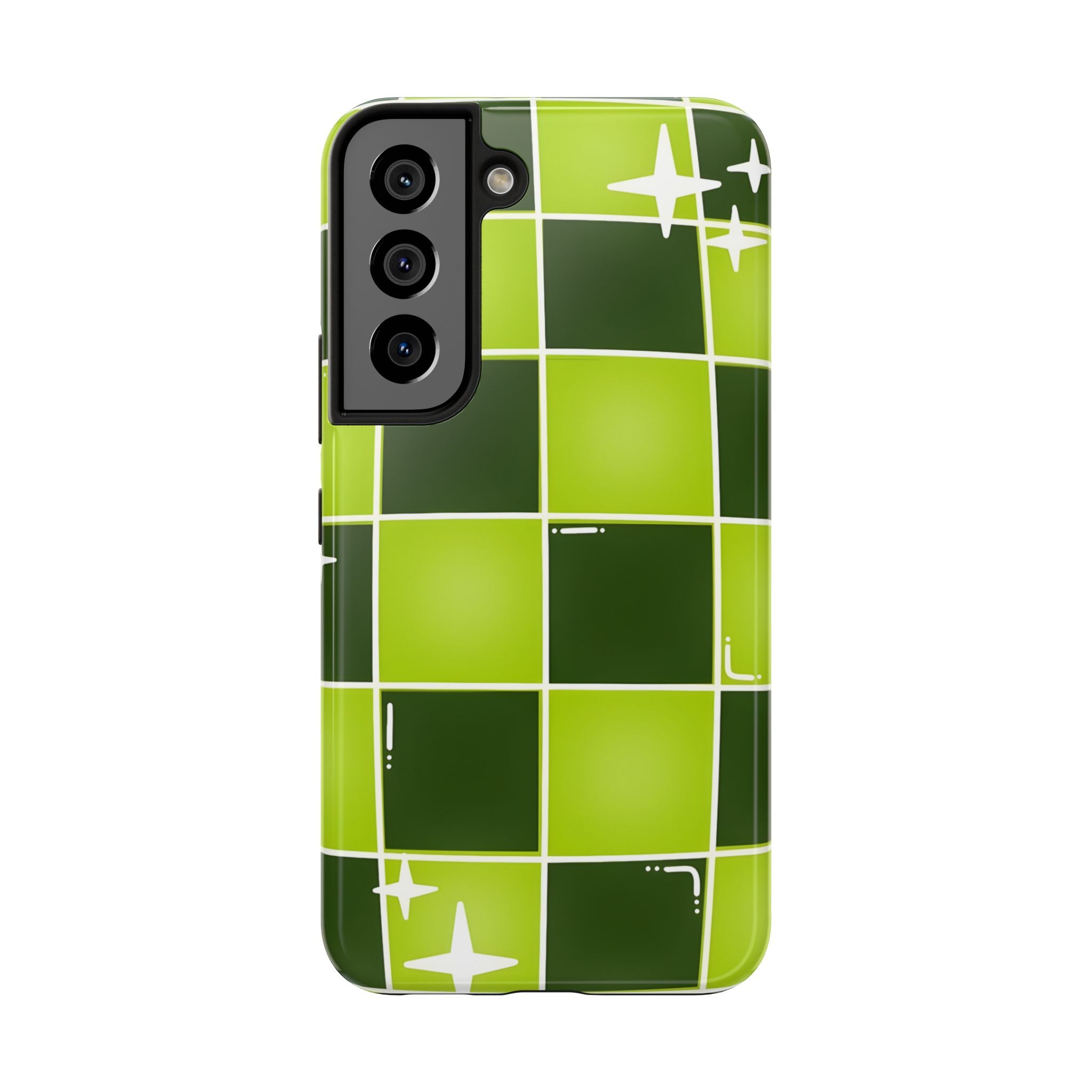 Green Checkered Tough Phone Case for iPhone and Samsung Galaxy Series