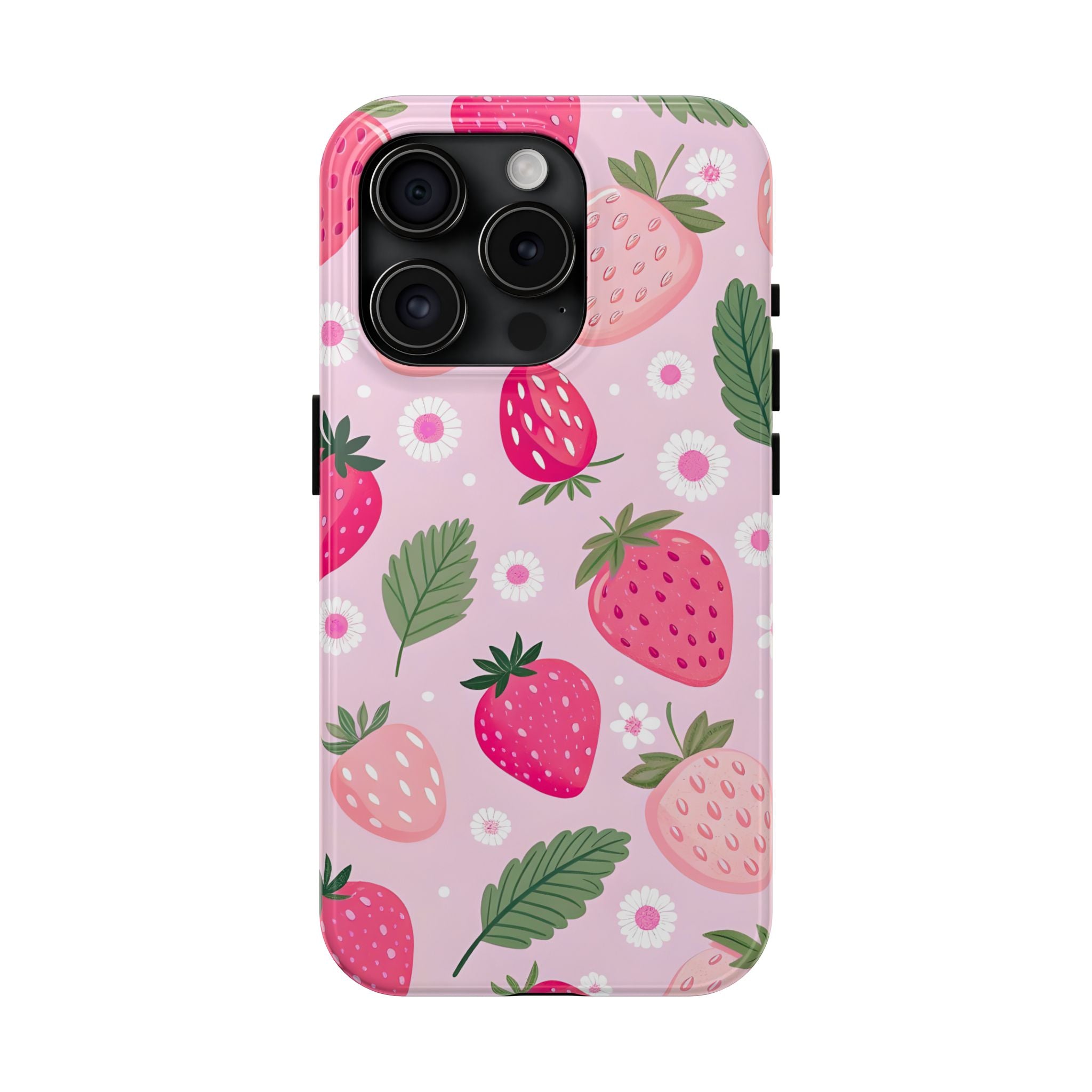 Pink Strawberry Phone Case for iPhone and Samsung Galaxy Series