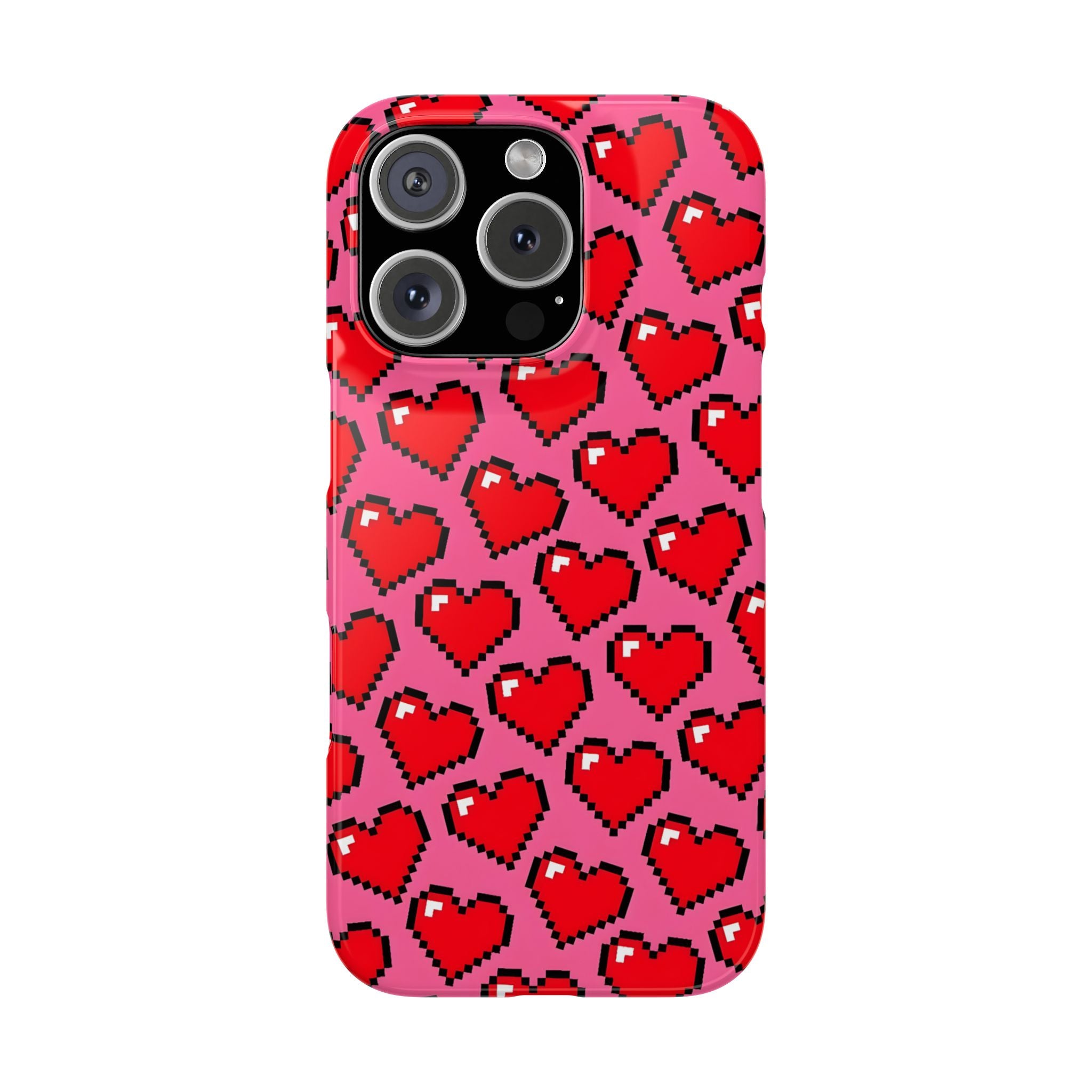 Pixel Hearts Slim Phone Case for iPhone