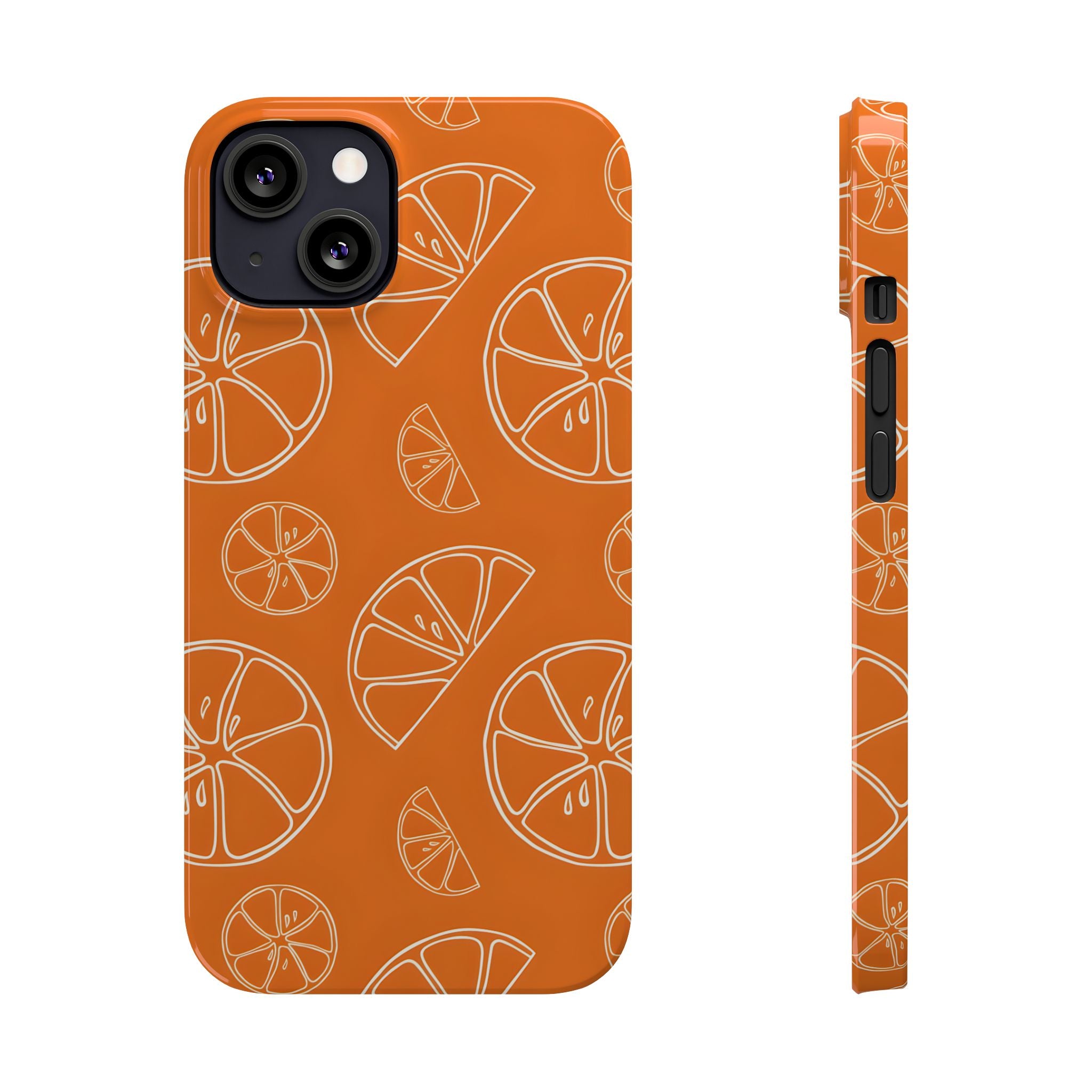Citrus Orange Slices Slim Phone Case for iPhone