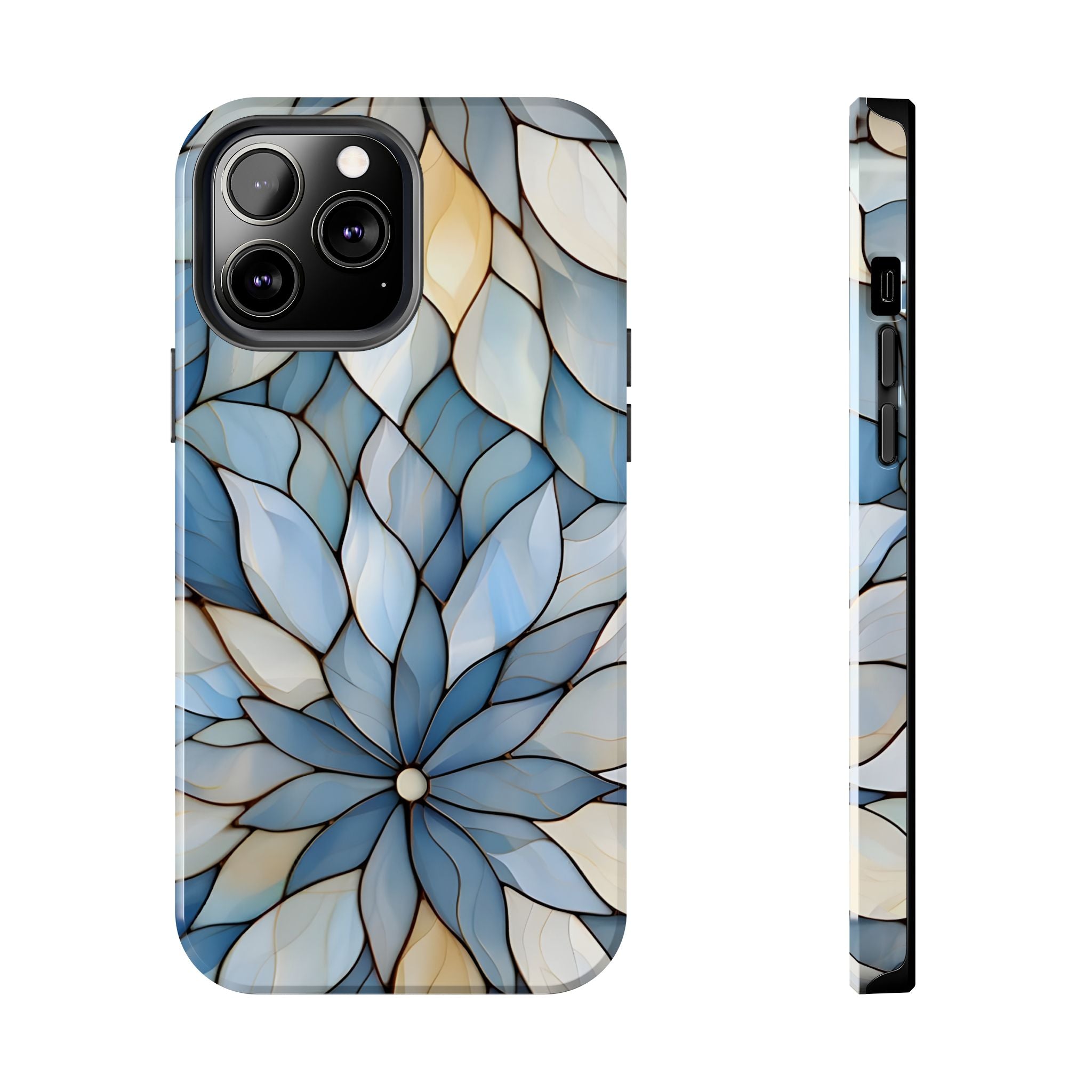Blue Stained Glass Inspired Phone Case for iPhone and Samsung Galaxy Series