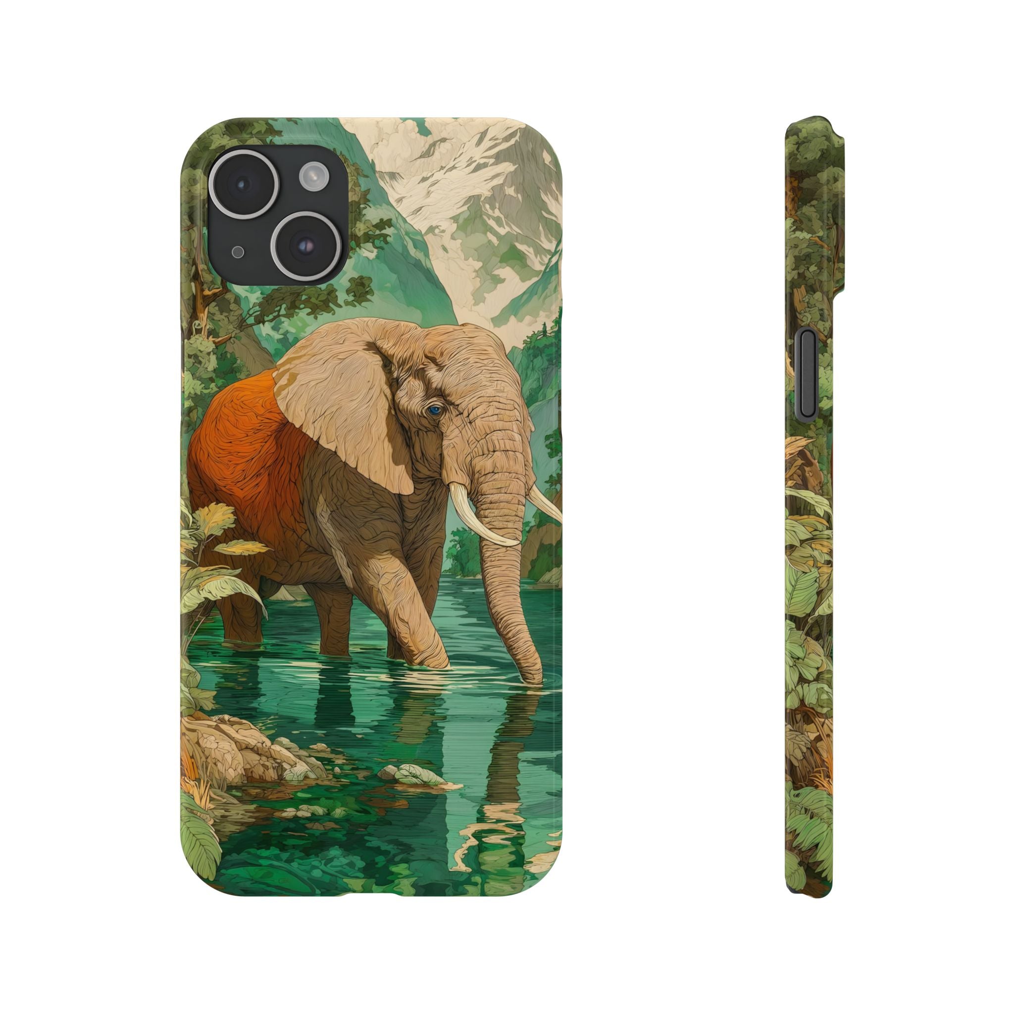 Elephant Animal Motif Slim Phone Case for iPhone
