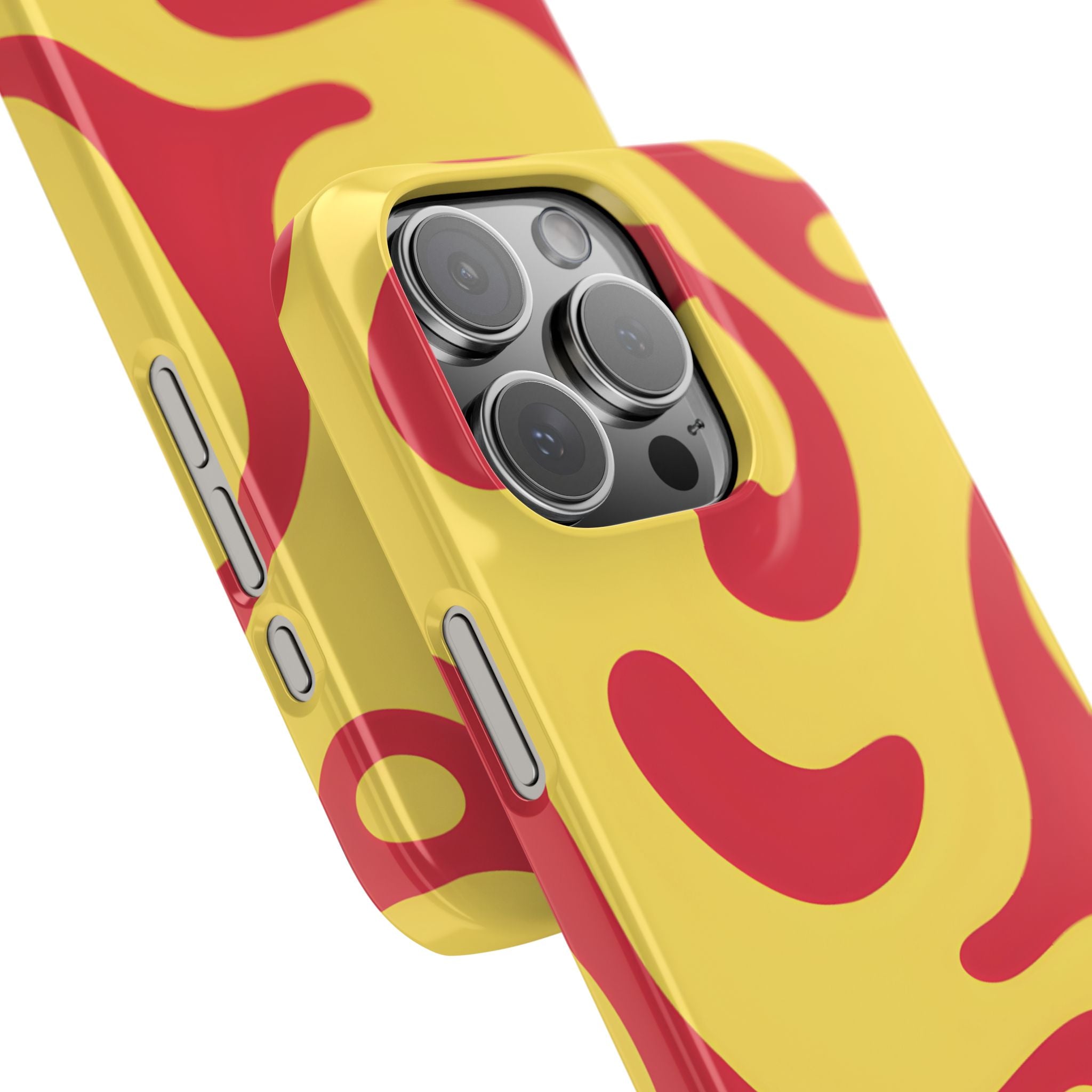 Orange Wavy Pattern Slim Phone Case for iPhone and Samsung Galaxy Series