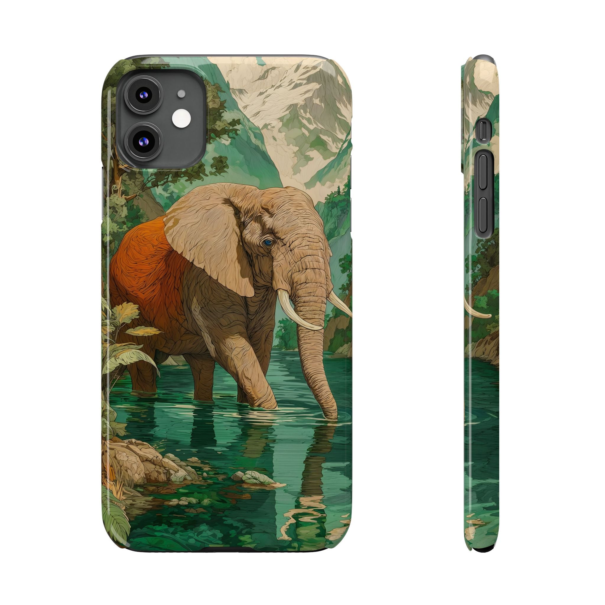 Elephant Animal Motif Slim Phone Case for iPhone
