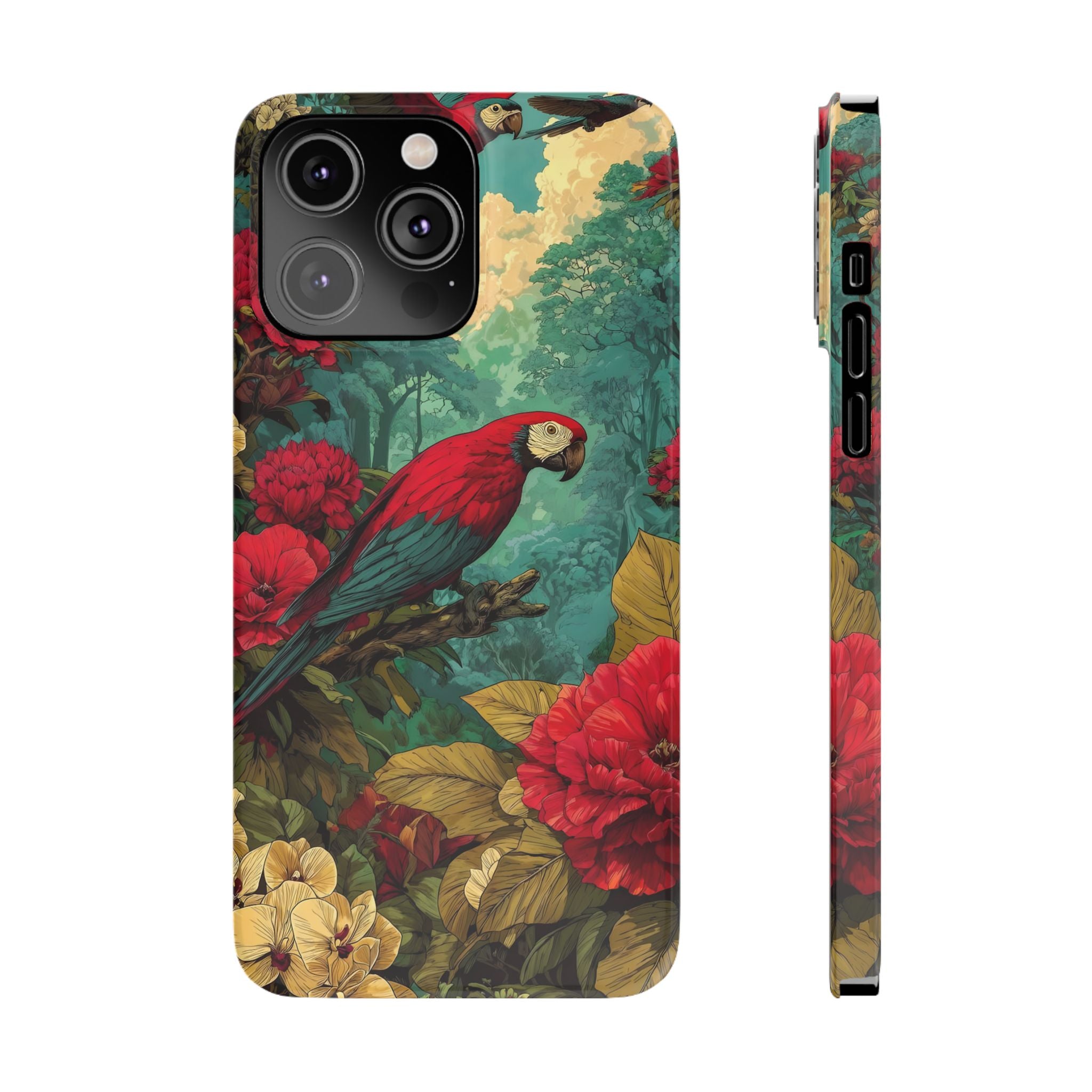 Parrot Bird Animal Motif Slim Phone Case for iPhone