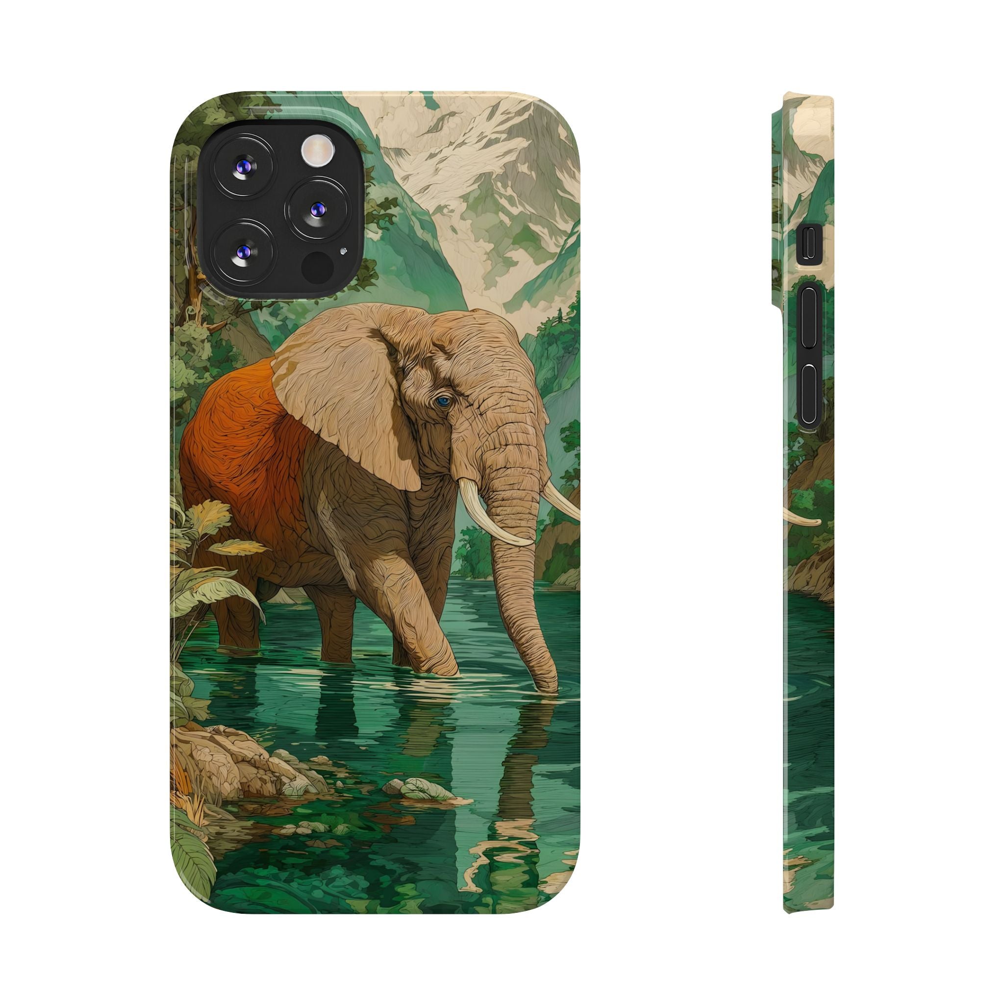 Elephant Animal Motif Slim Phone Case for iPhone