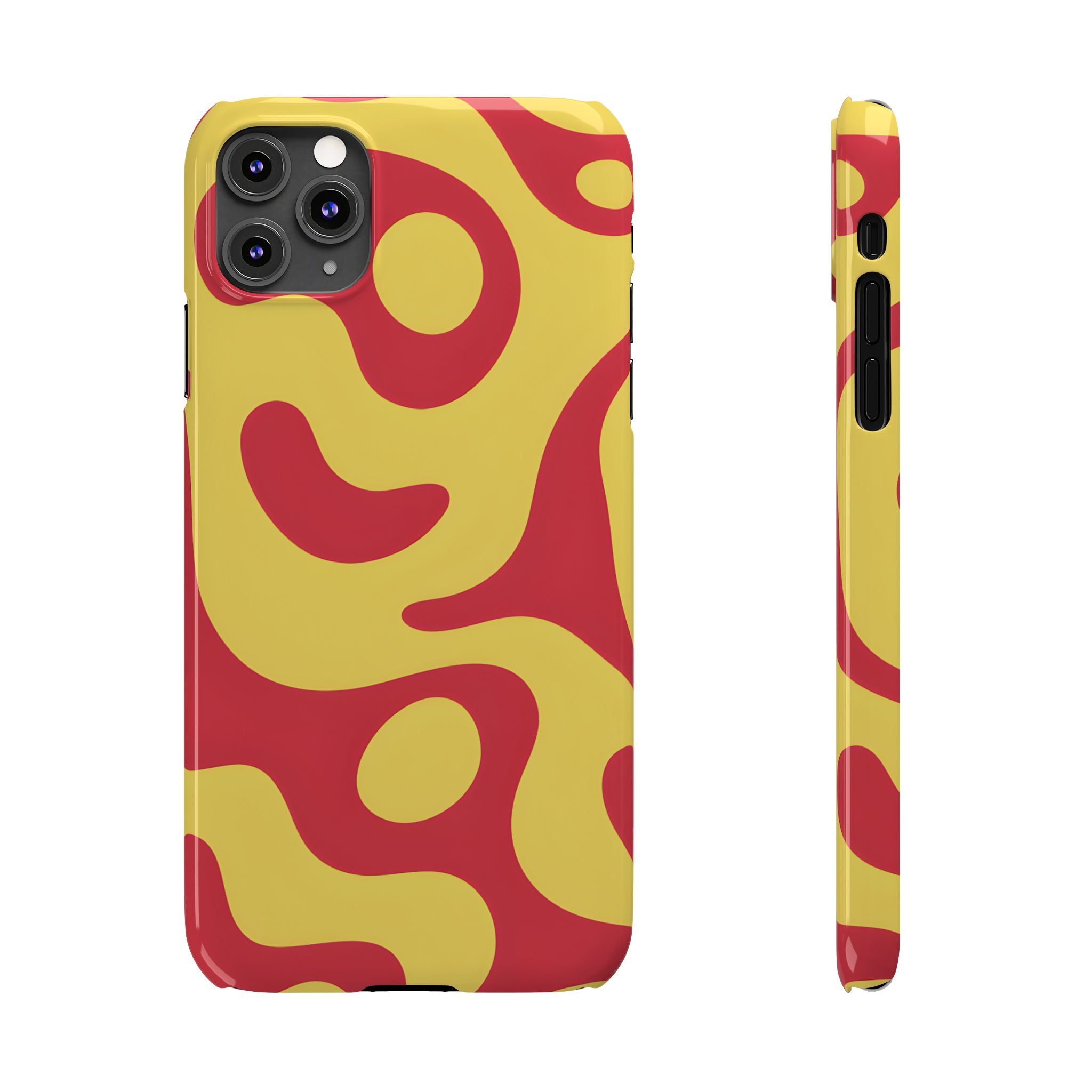 Orange Wavy Pattern Slim Phone Case for iPhone and Samsung Galaxy Series