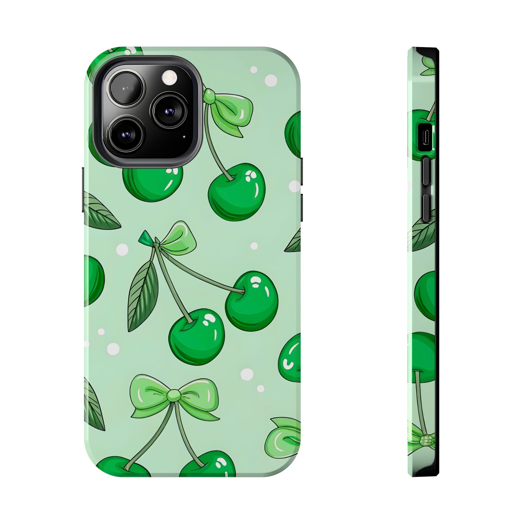 Green Cherry Phone Case for iPhone and Samsung Galaxy Series