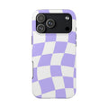 Purple Checkered Tough Phone Case for iPhone and Samsung Galaxy Series