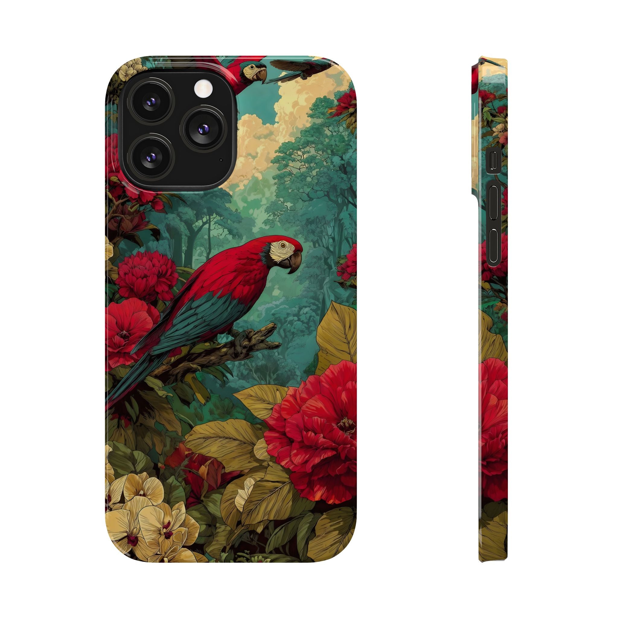 Parrot Bird Animal Motif Slim Phone Case for iPhone
