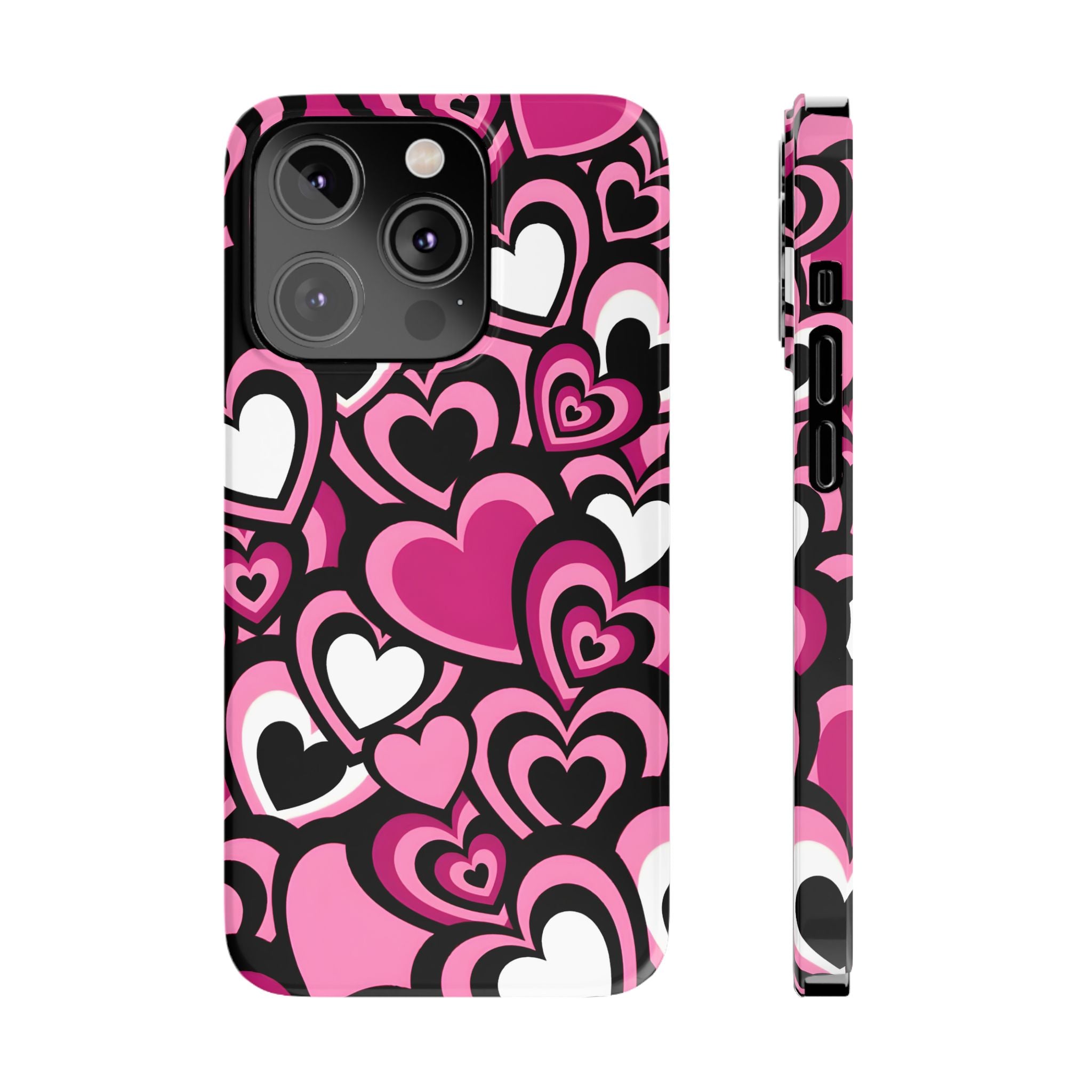 Heart Pattern Slim Phone Case for iPhone