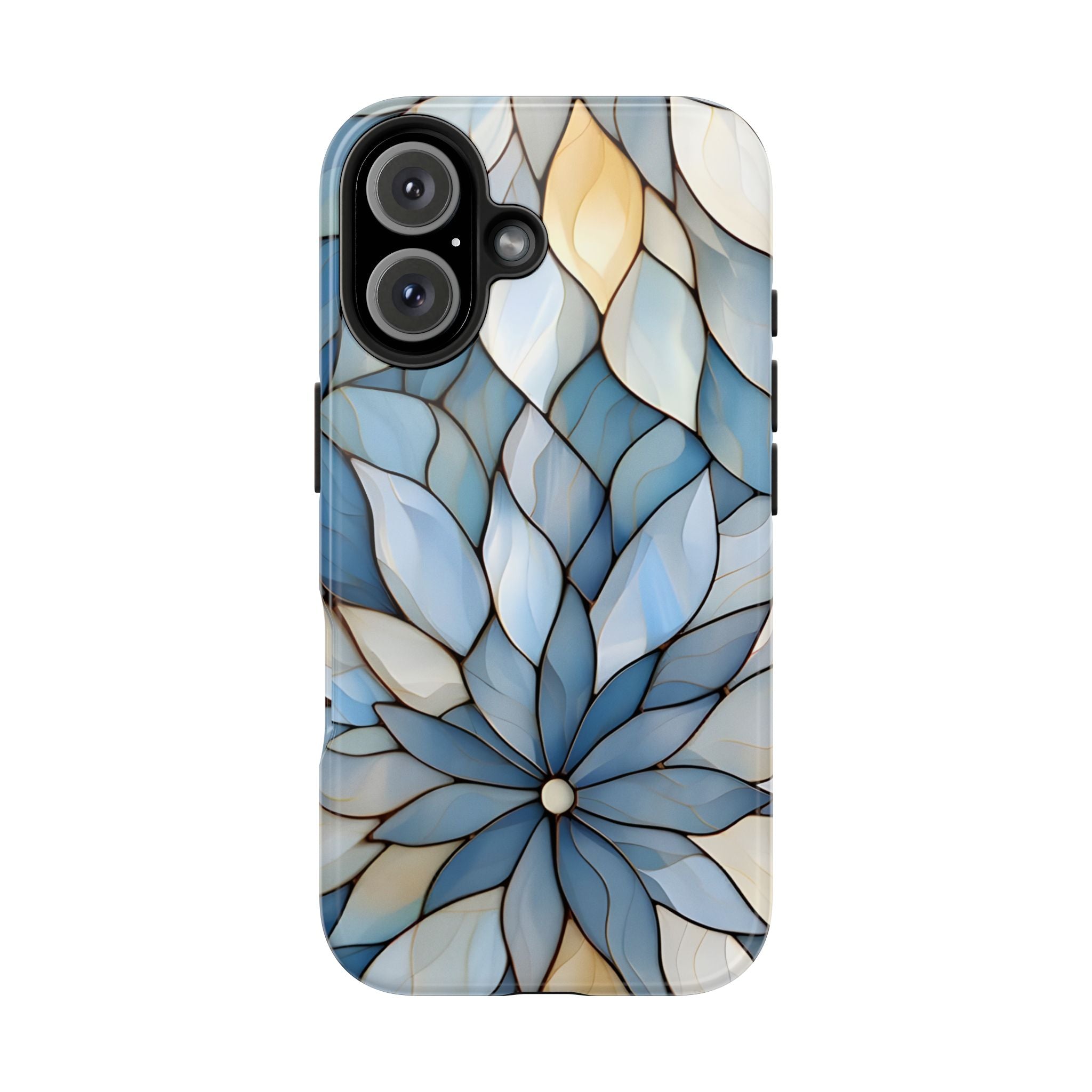 Blue Stained Glass Inspired Phone Case for iPhone and Samsung Galaxy Series