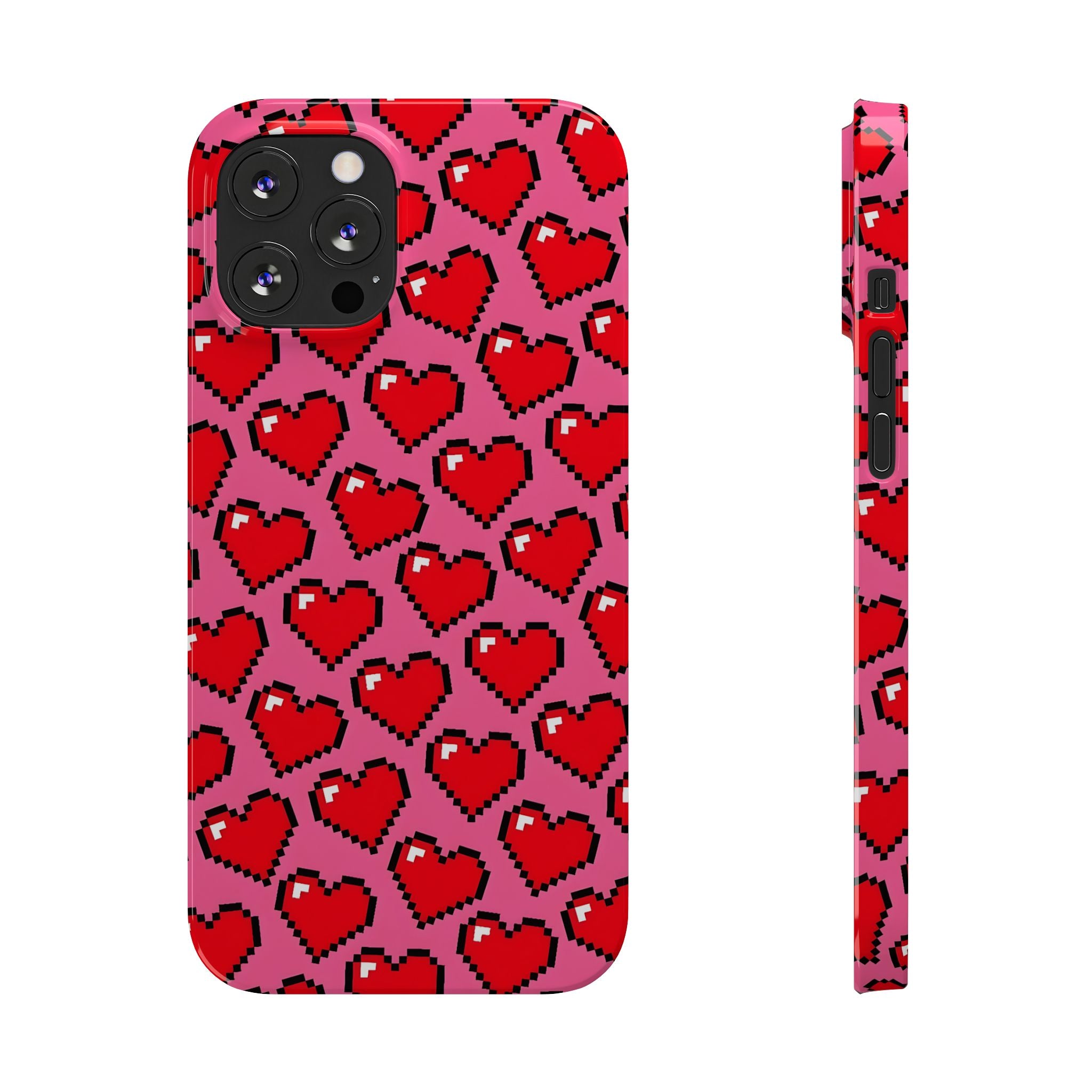 Pixel Hearts Slim Phone Case for iPhone