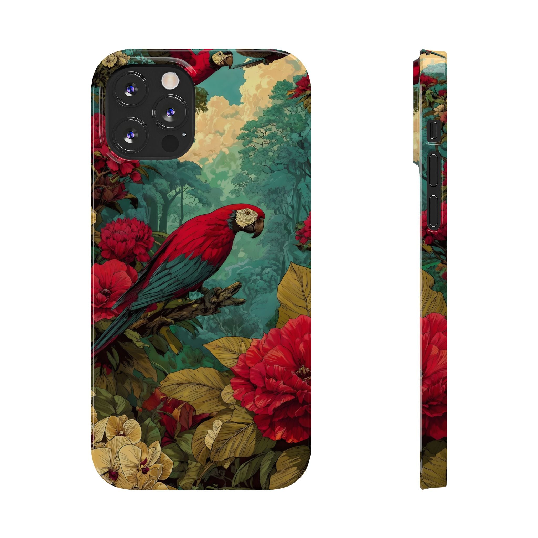 Parrot Bird Animal Motif Slim Phone Case for iPhone