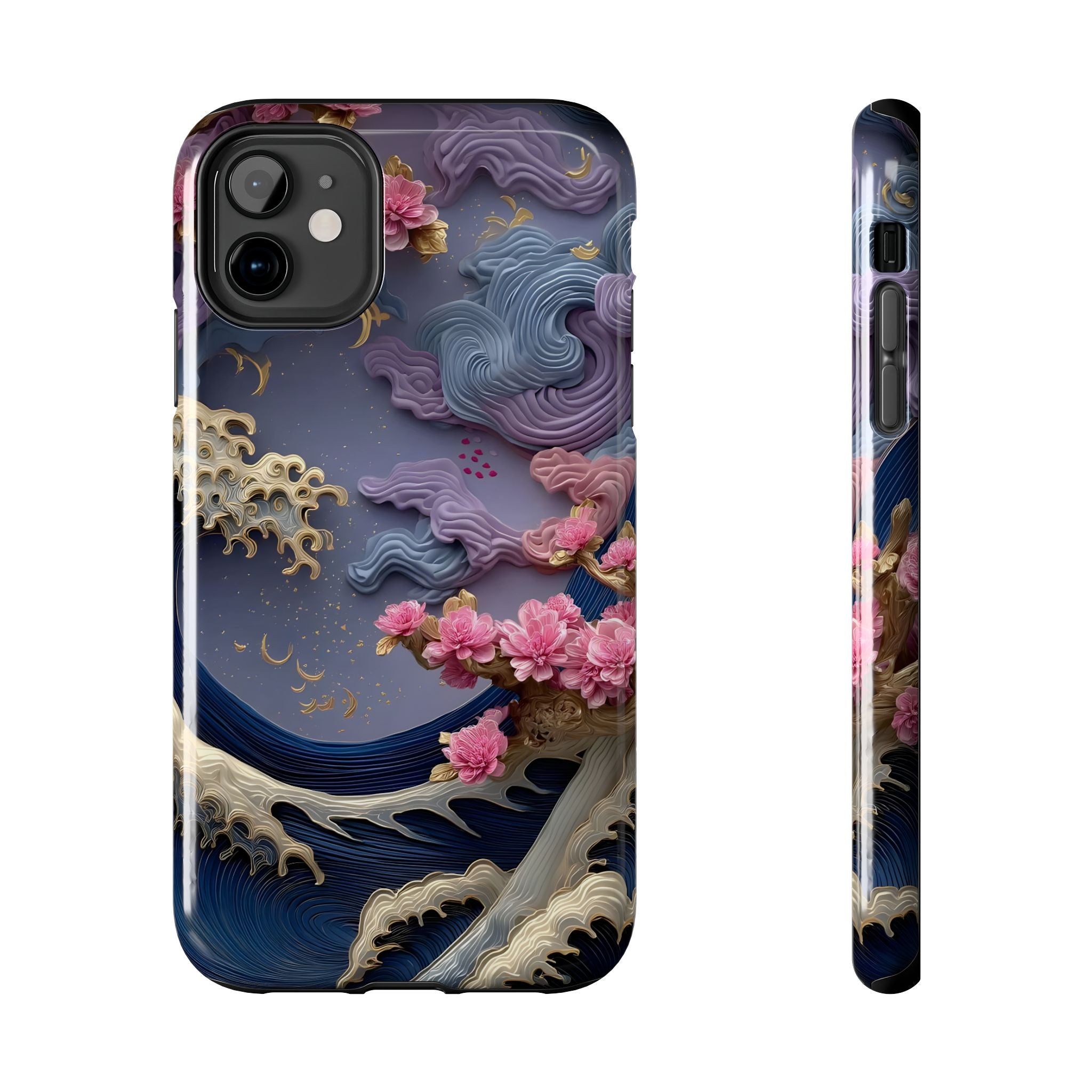 Japanese Waves and Cherry Blossoms Phone Case for iPhone and Samsung Galaxy Series