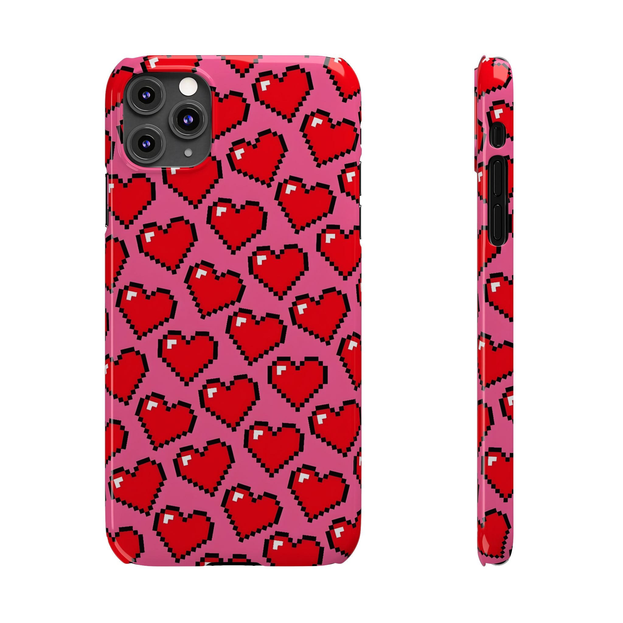 Pixel Hearts Slim Phone Case for iPhone