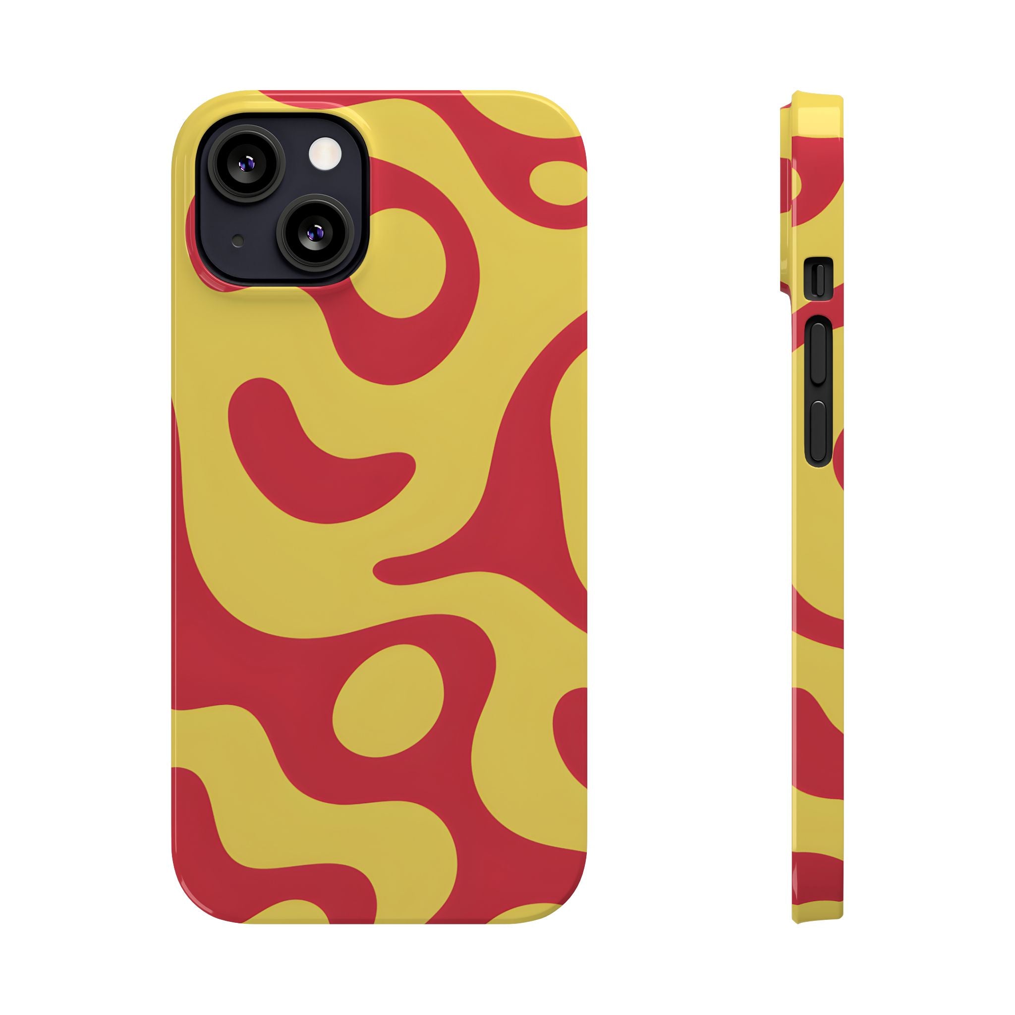 Orange Wavy Pattern Slim Phone Case for iPhone and Samsung Galaxy Series