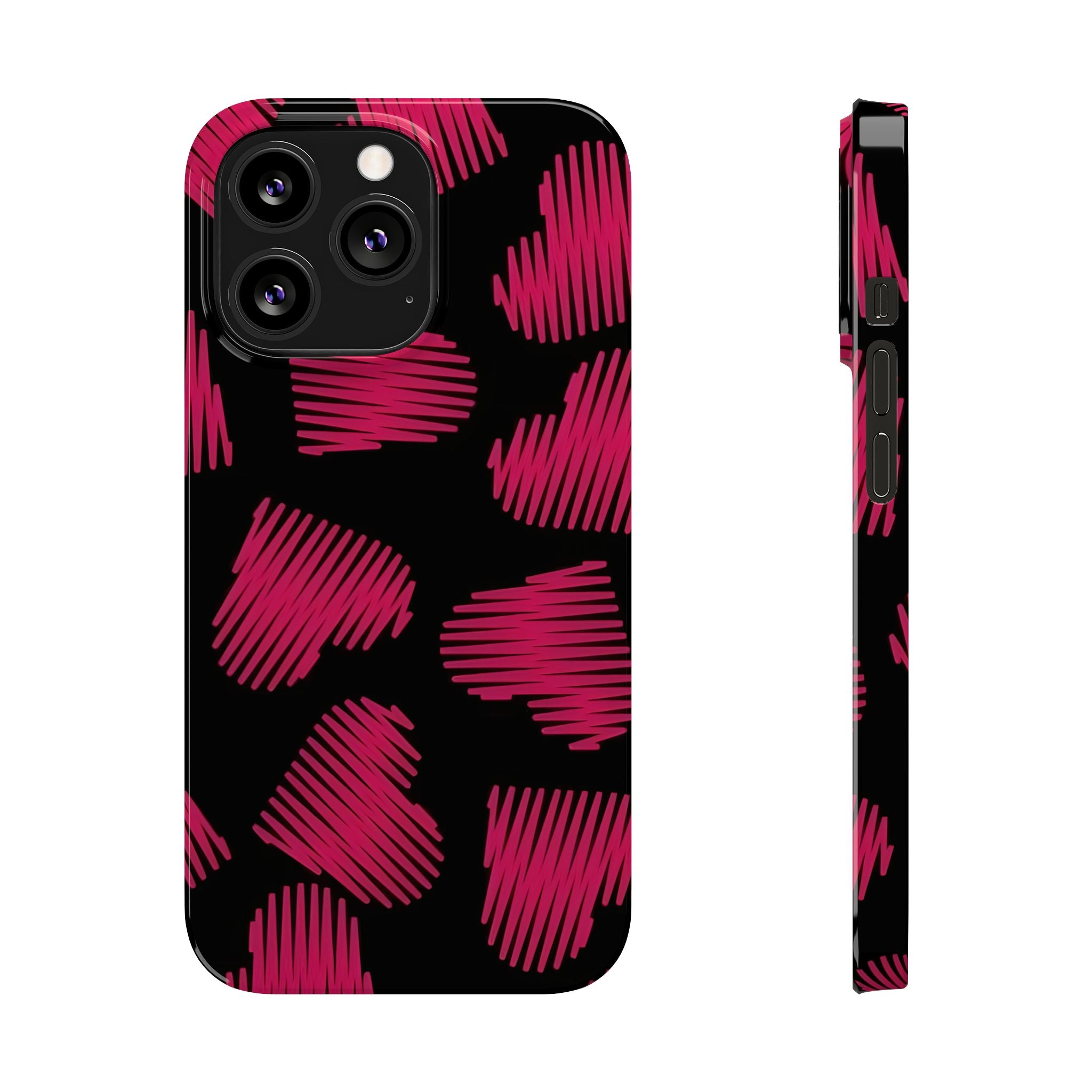 Red Black Heart Phone Case for iPhone