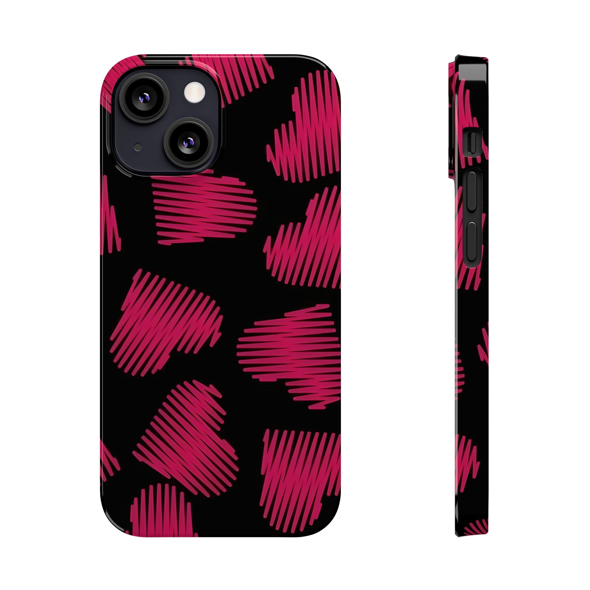 Red Black Heart Phone Case for iPhone