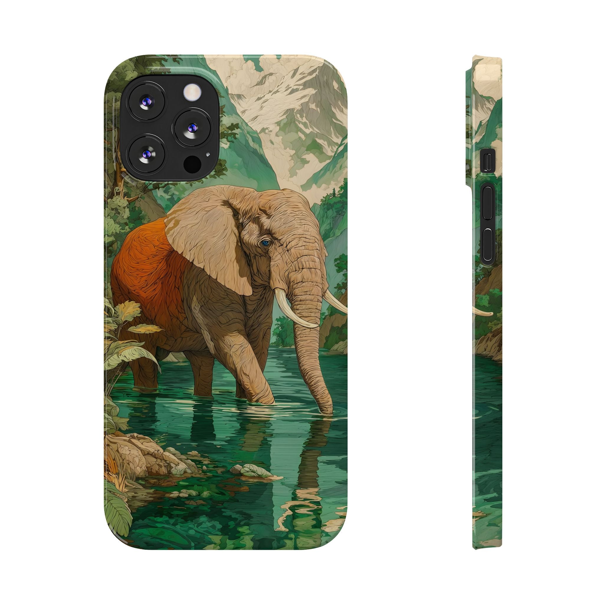 Elephant Animal Motif Slim Phone Case for iPhone